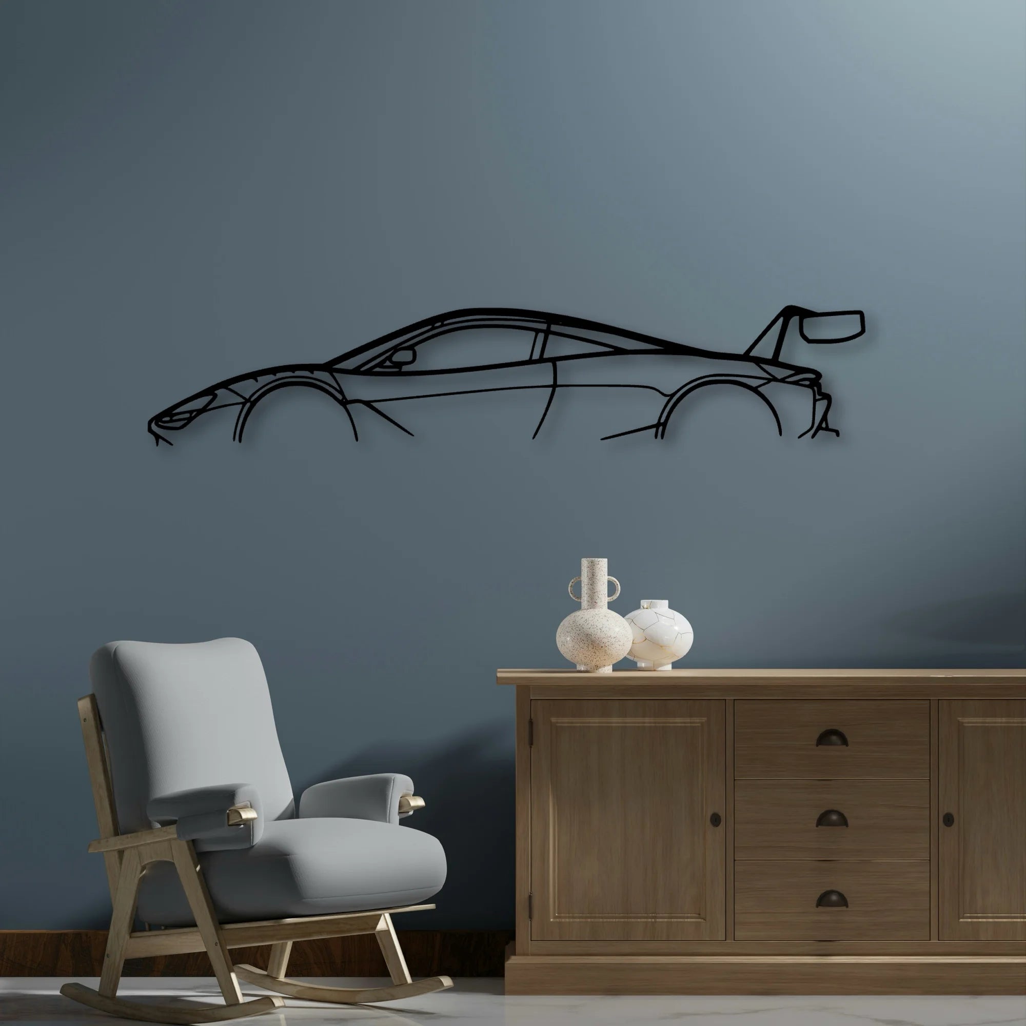 Mcl 720S GT3 Classic Silhouette Metal Wall Art - Automotive Garage Decor