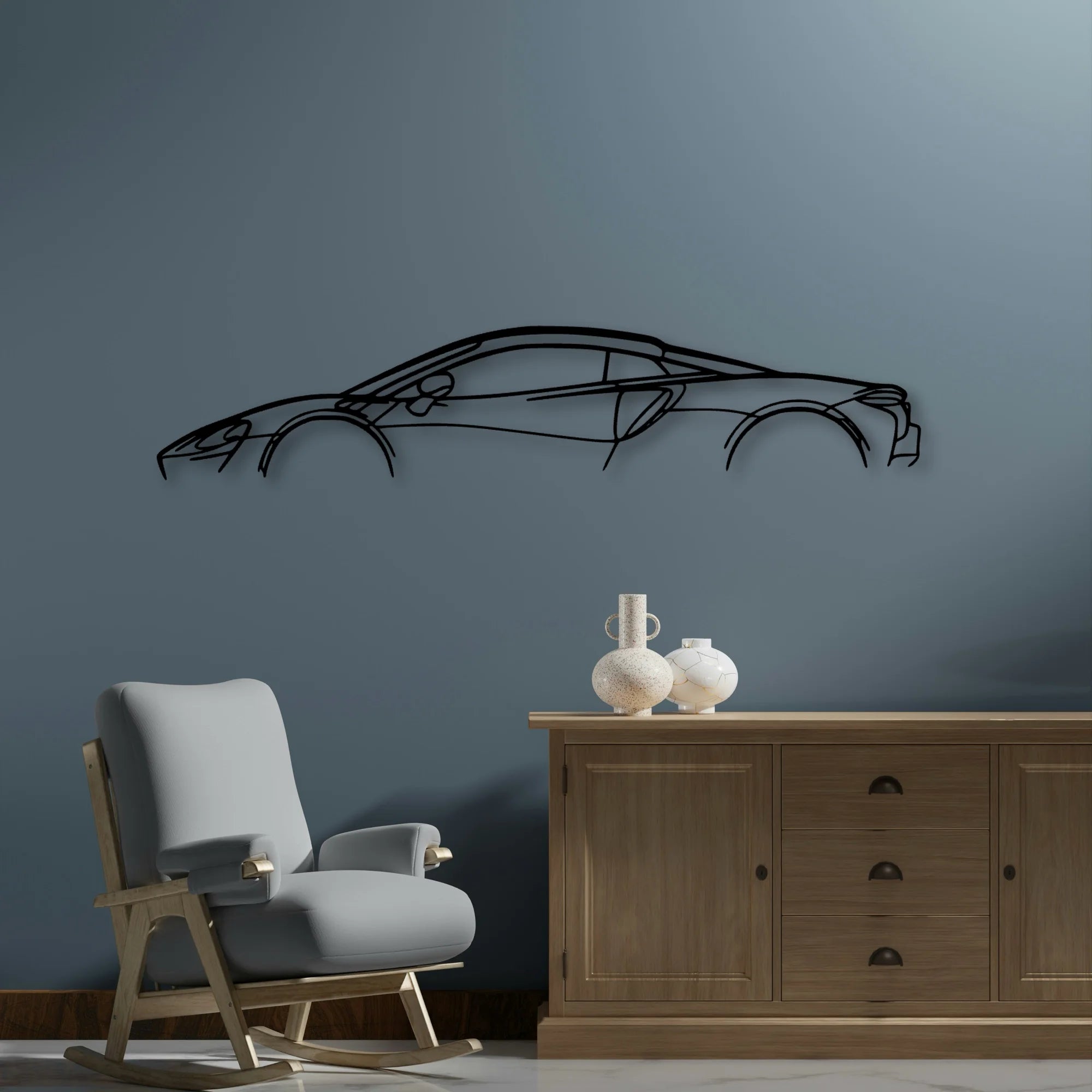 Mcl Artura Classic Silhouette Metal Wall Art - Automotive Garage Decor