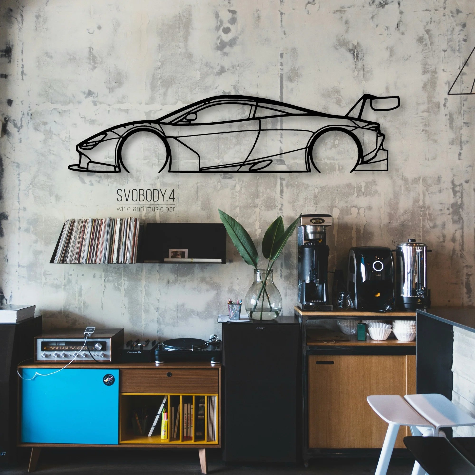 Mcl GT3 Classic Silhouette Metal Wall Art - Automotive Garage Decor