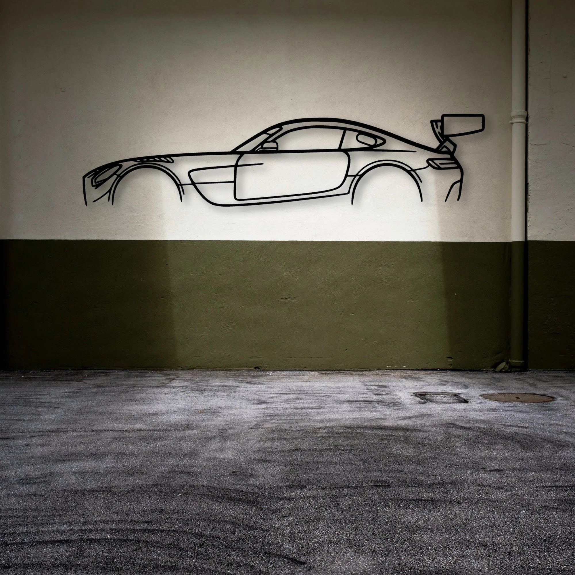 Mercedes AMG GT3 Classic Silhouette Metal Wall Art - Automotive Garage Decor