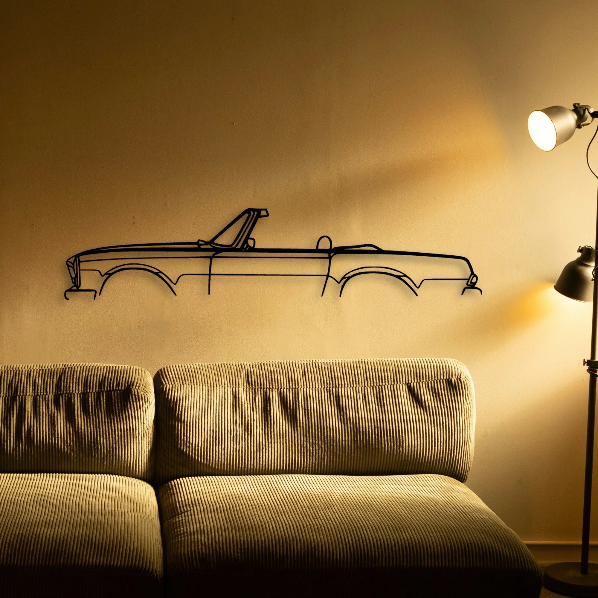 Mercedes SL Pagoda Classic Silhouette Metal Wall Art - Automotive Garage Decor
