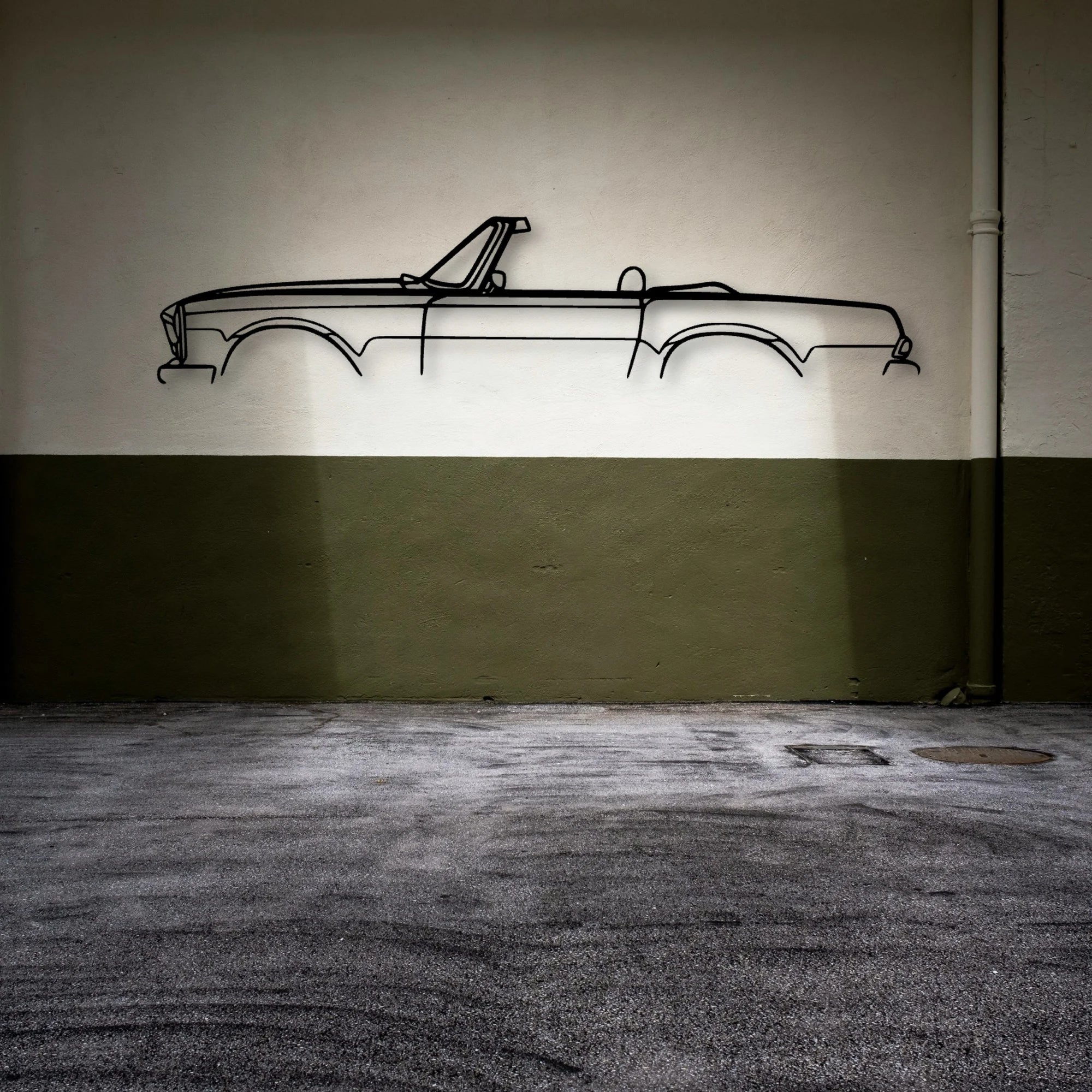 Mercedes SL Pagoda Classic Silhouette Metal Wall Art - Automotive Garage Decor