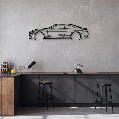 Mercedes s63 Coupe 2 Classic Silhouette Metal Wall Art - Automotive Garage Decor