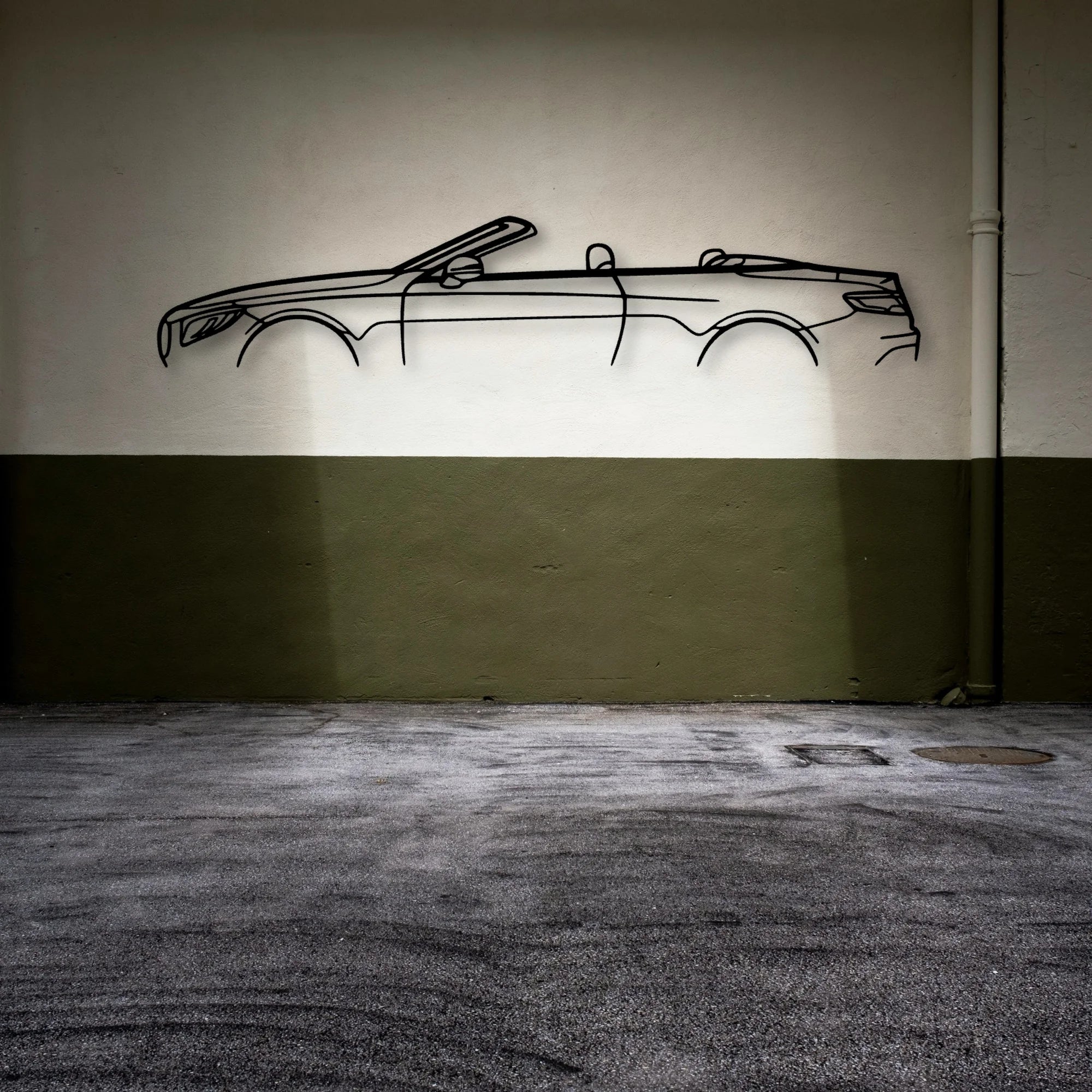 Mercedes S63 AMG Cabrio Classic Silhouette Metal Wall Art - Automotive Garage Decor