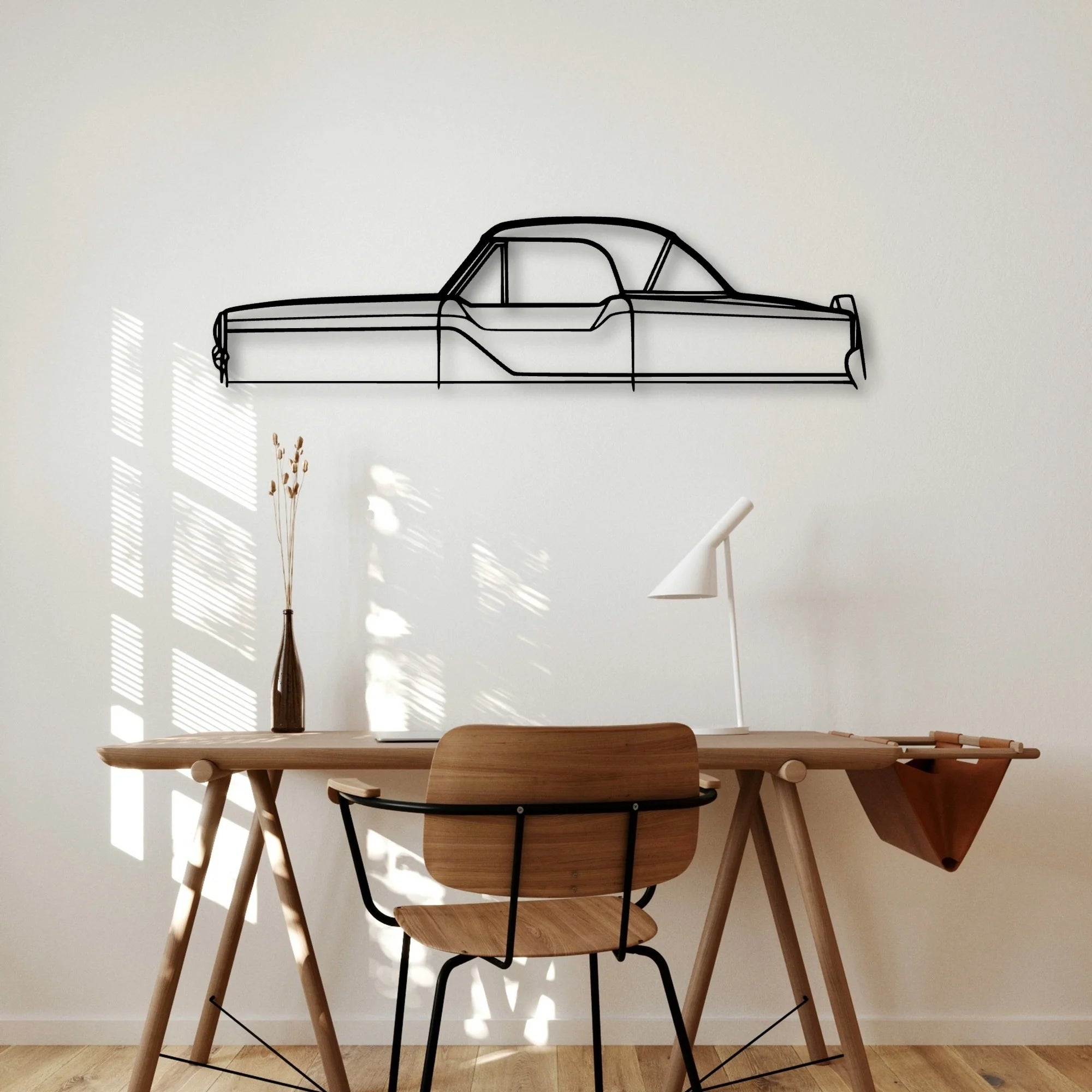 Metropolitan 1956 Classic Silhouette Metal Wall Art - Automotive Garage Decor