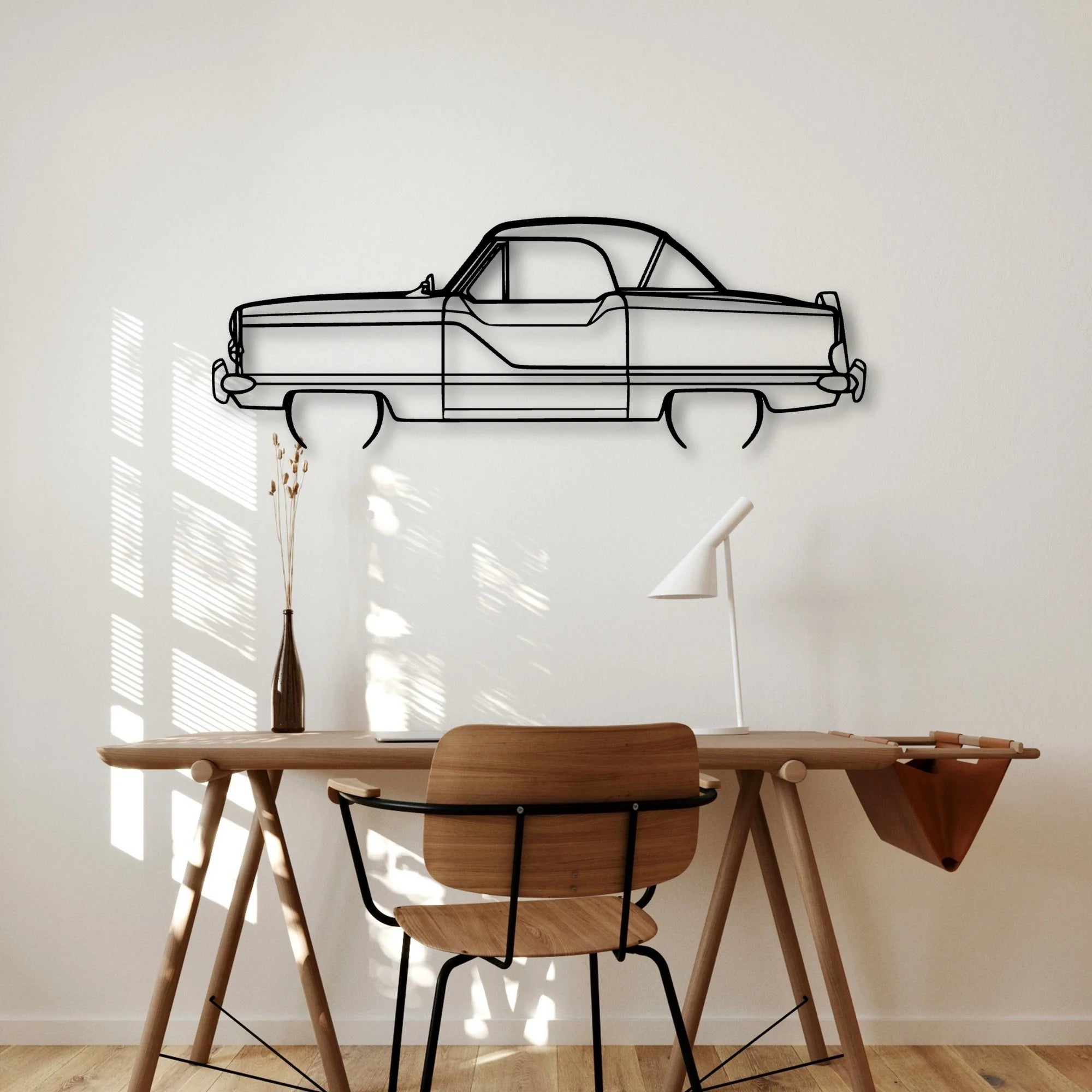 Metropolitan 1960 Classic Silhouette Metal Wall Art - Automotive Garage Decor