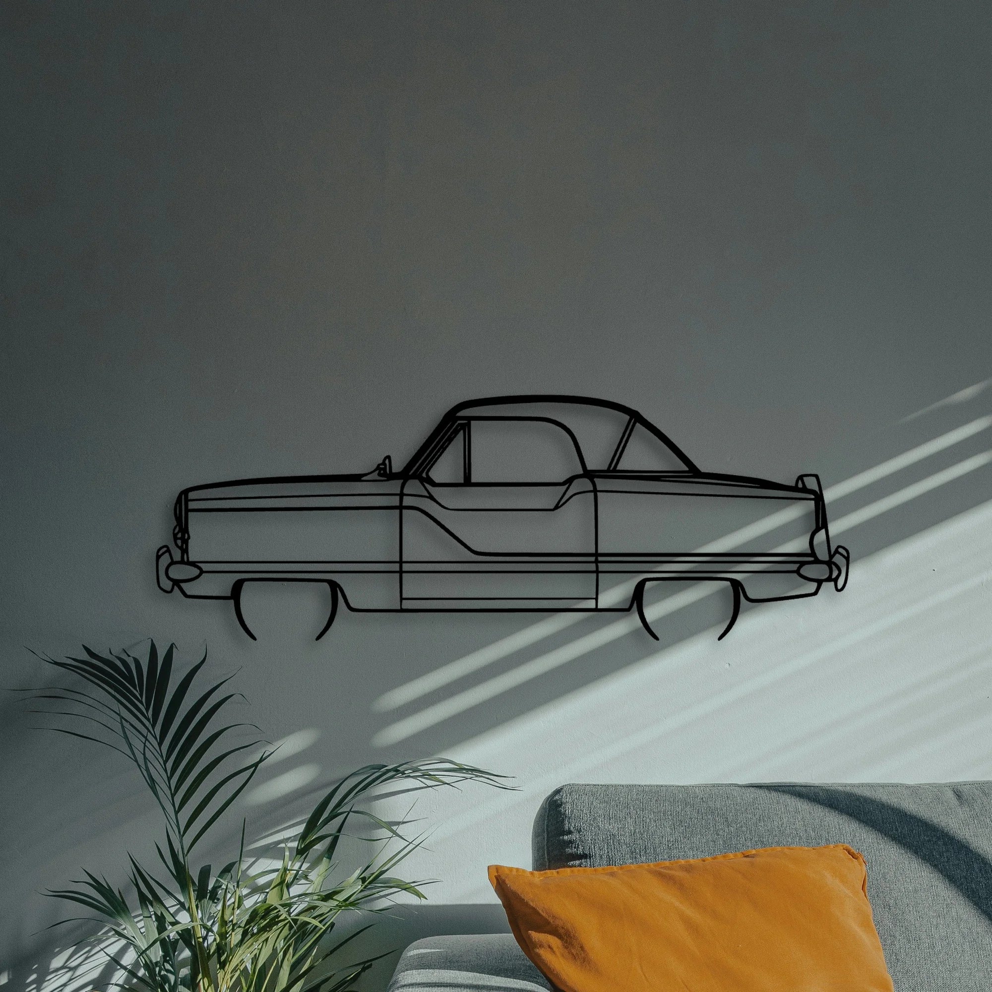 Metropolitan 1960 Classic Silhouette Metal Wall Art - Automotive Garage Decor