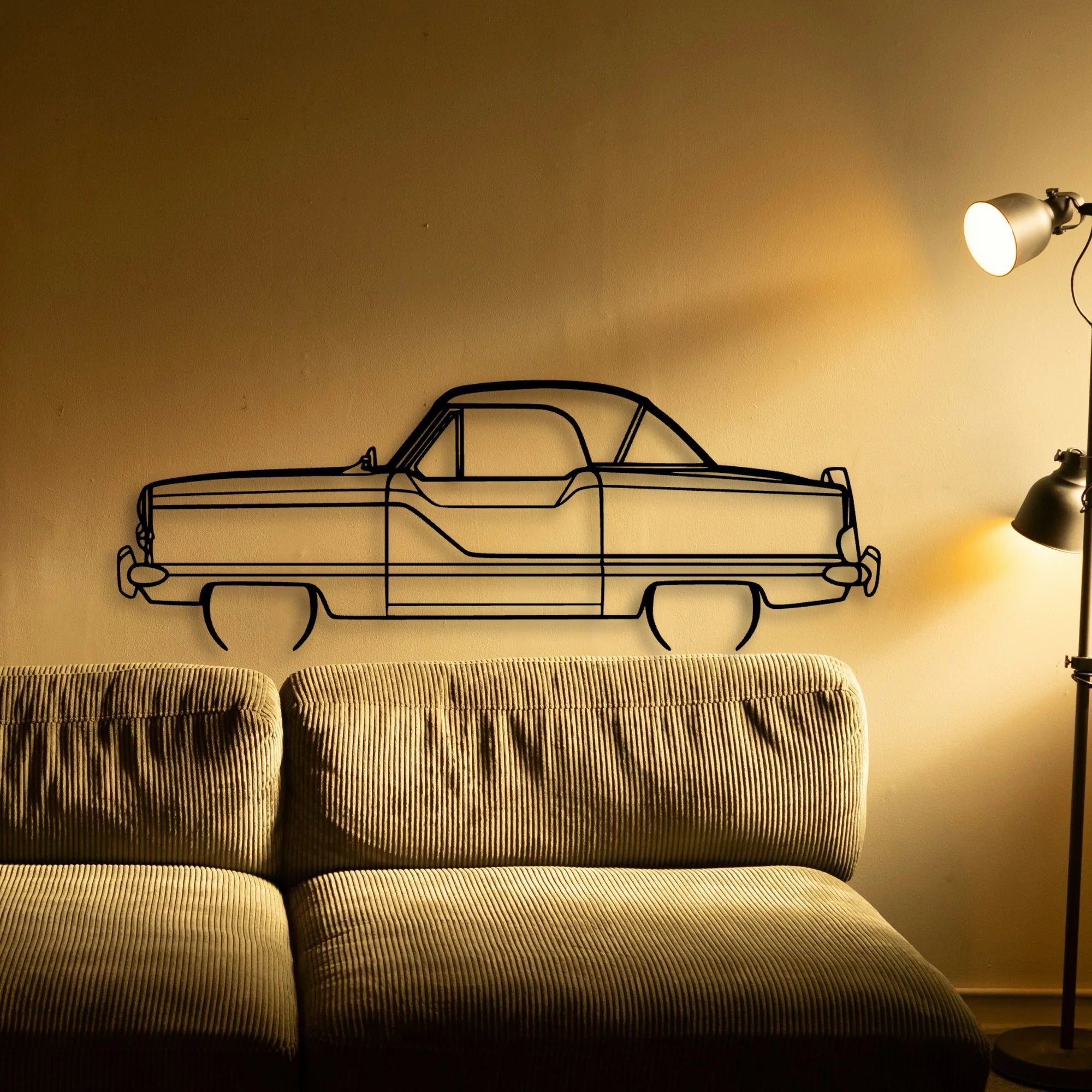 Metropolitan 1960 Classic Silhouette Metal Wall Art - Automotive Garage Decor
