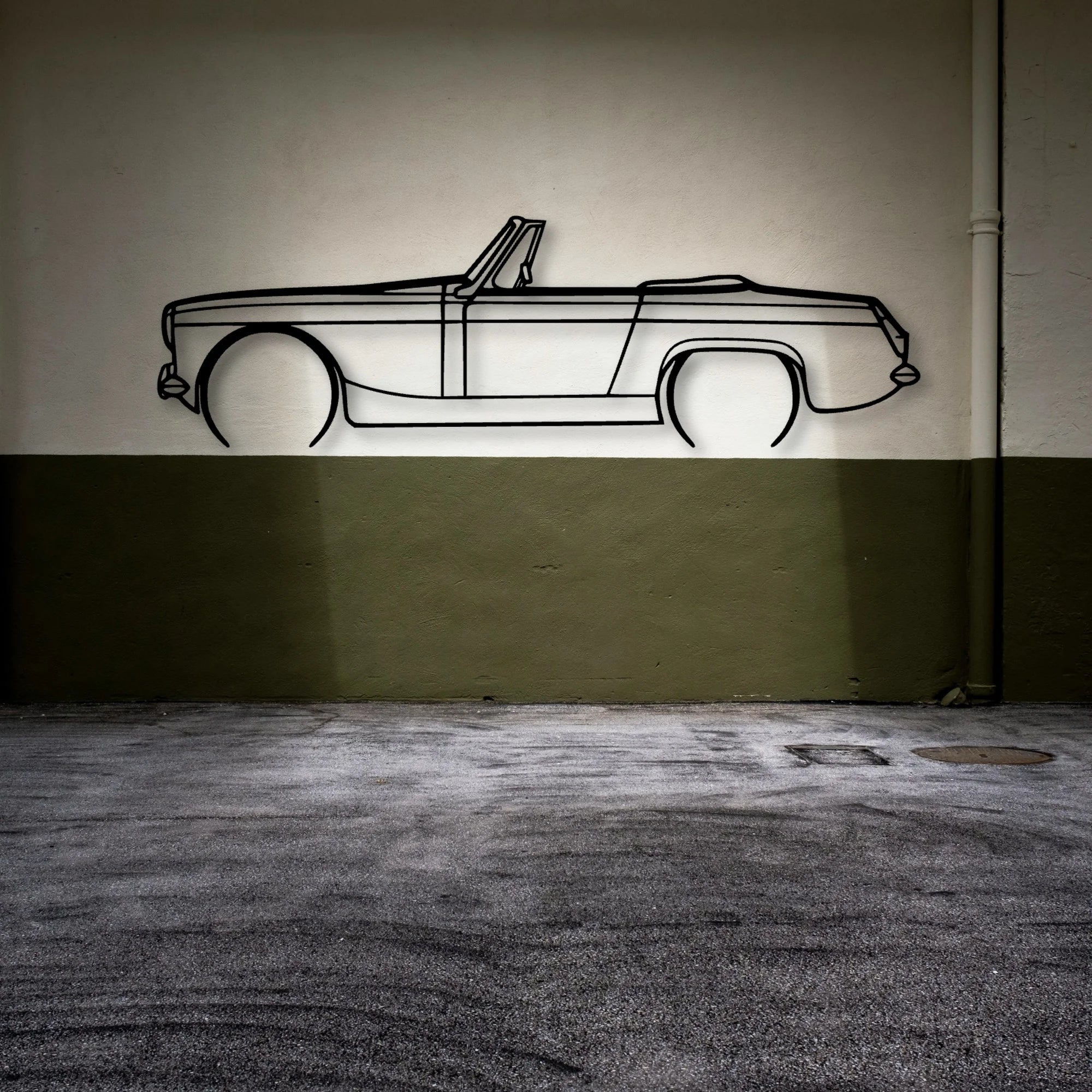 Midget 1966 Classic Silhouette Metal Wall Art - Automotive Garage Decor