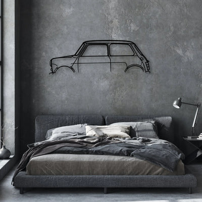 Mini Classic Silhouette Metal Wall Art - Automotive Garage Decor
