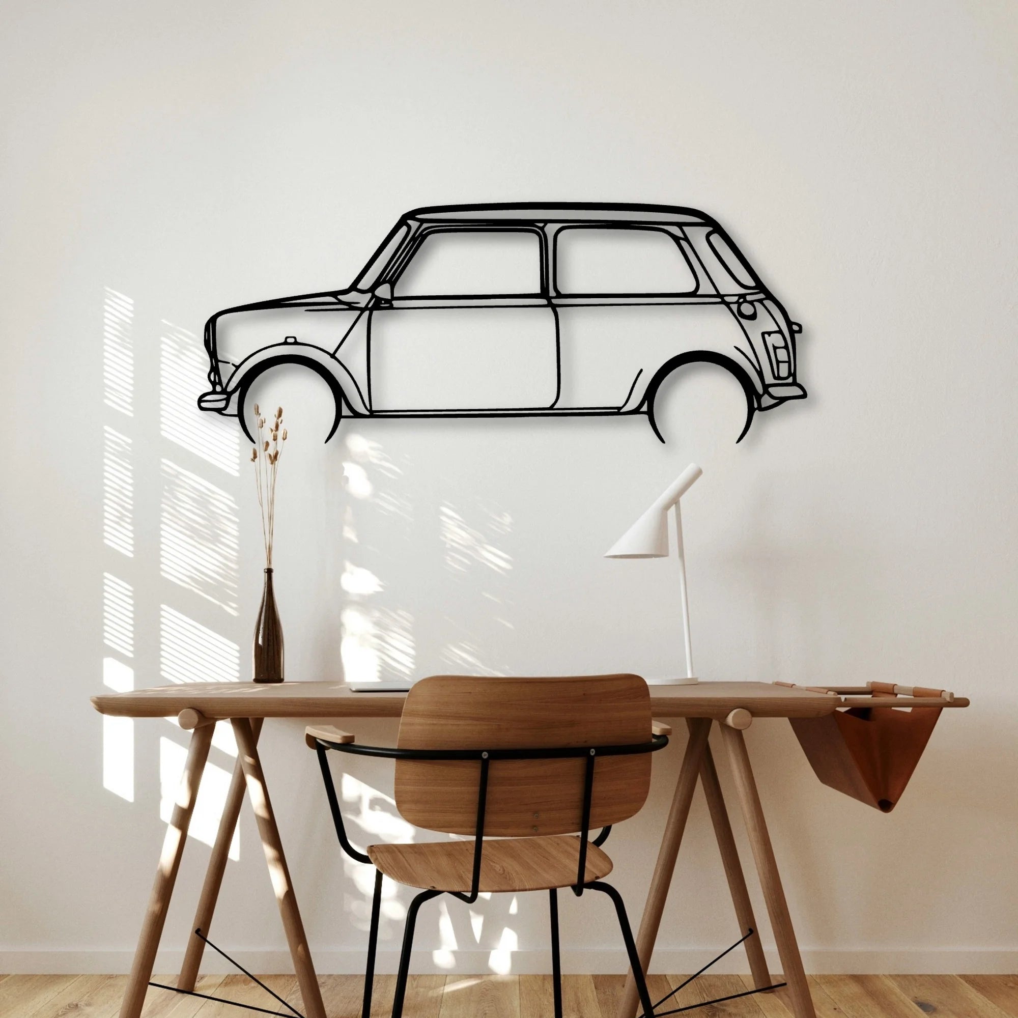 Mini 1995 Classic Silhouette Metal Wall Art - Automotive Garage Decor