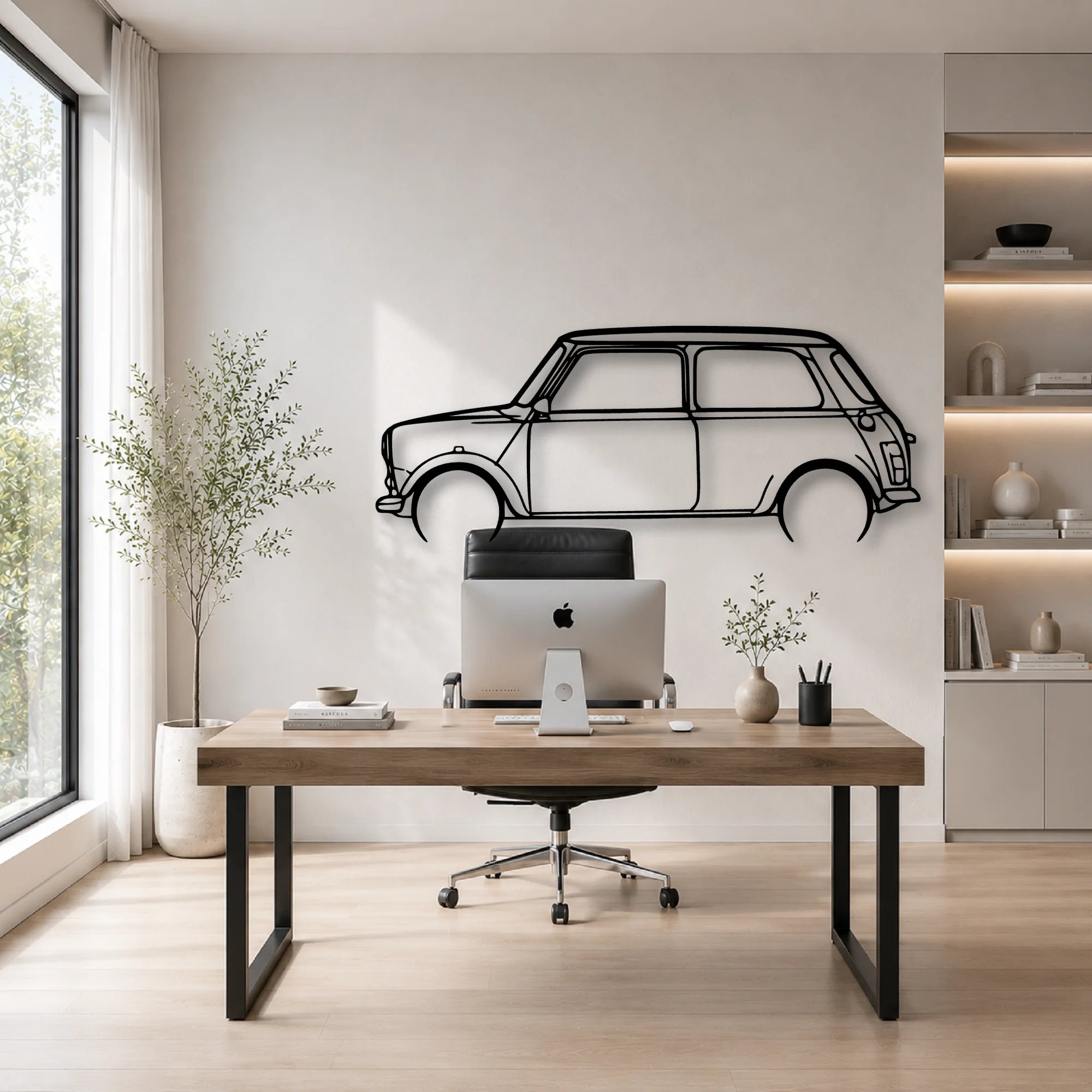 Mini 1995 Classic Silhouette Metal Wall Art - Automotive Garage Decor