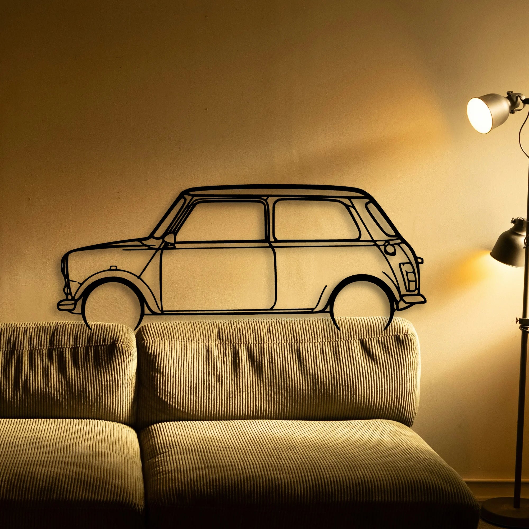 Mini 1995 Classic Silhouette Metal Wall Art - Automotive Garage Decor