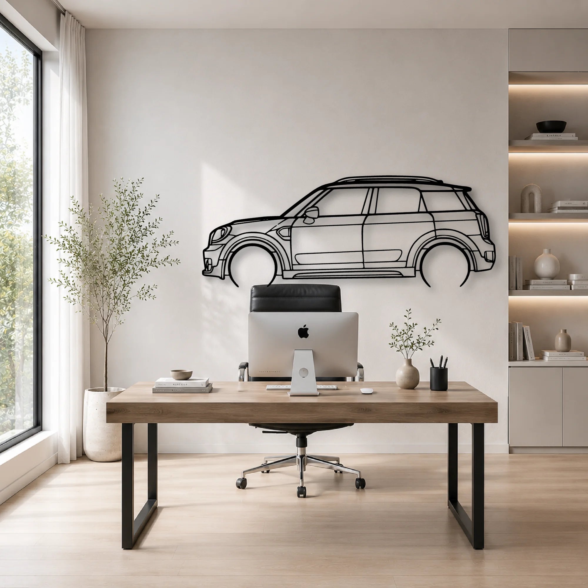 Mini Countryman 2018 Classic Silhouette Metal Wall Art - Automotive Garage Decor