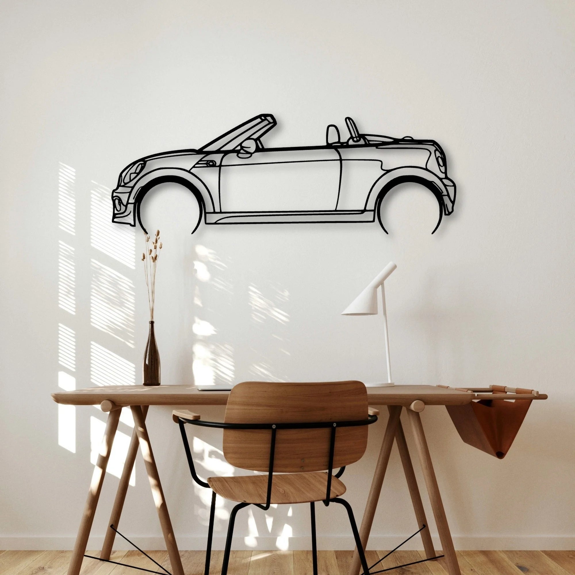 Mini Roadster 2012 Classic Silhouette Metal Wall Art - Automotive Garage Decor