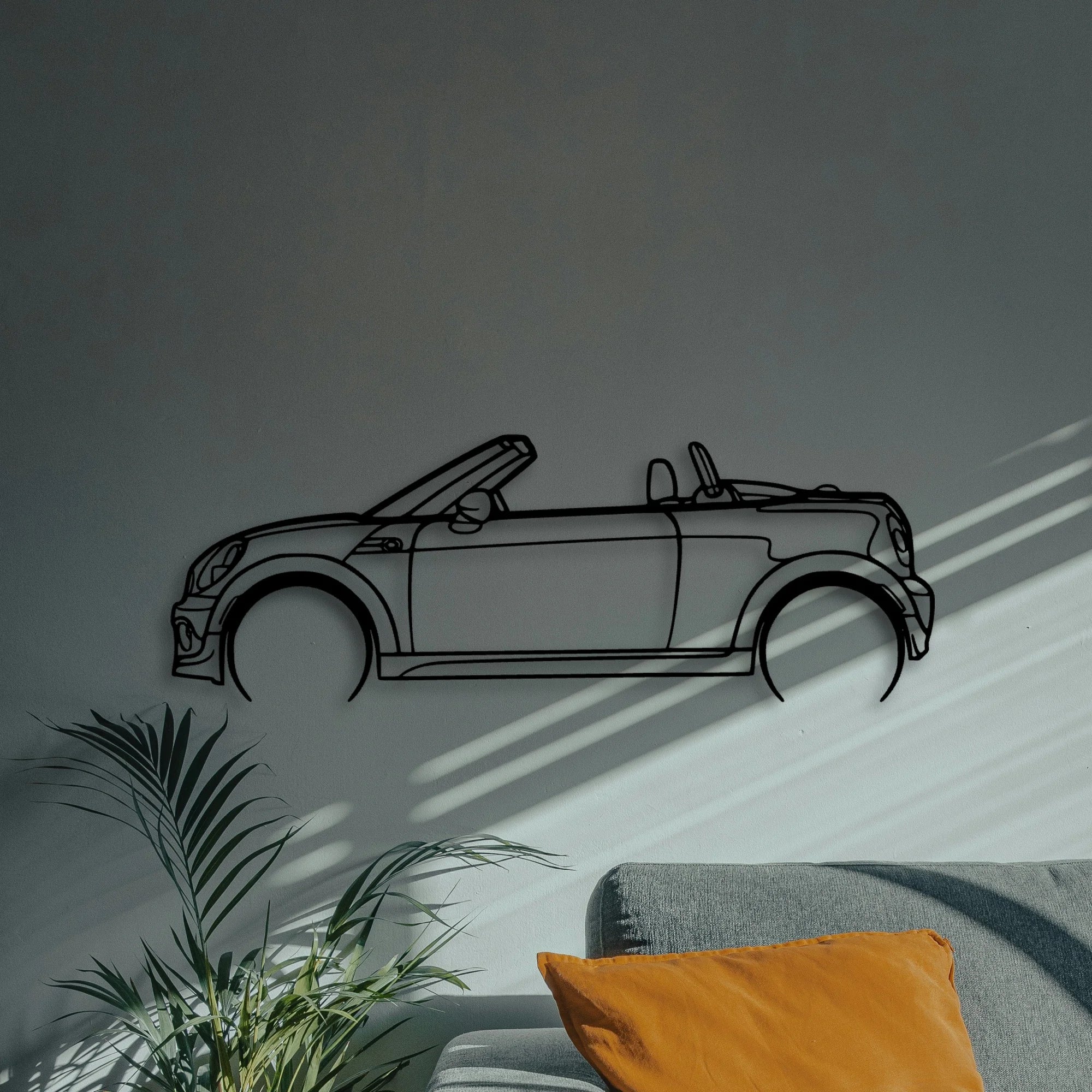 Mini Roadster 2012 Classic Silhouette Metal Wall Art - Automotive Garage Decor