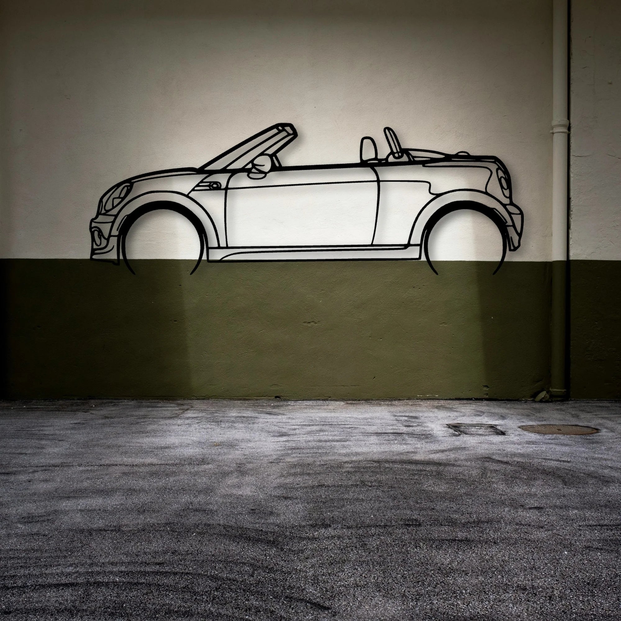 Mini Roadster 2012 Classic Silhouette Metal Wall Art - Automotive Garage Decor