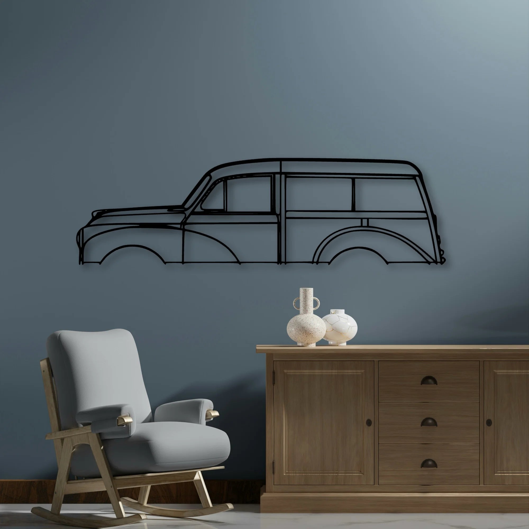 Minor Traveller 1965 Classic Silhouette Metal Wall Art - Automotive Garage Decor