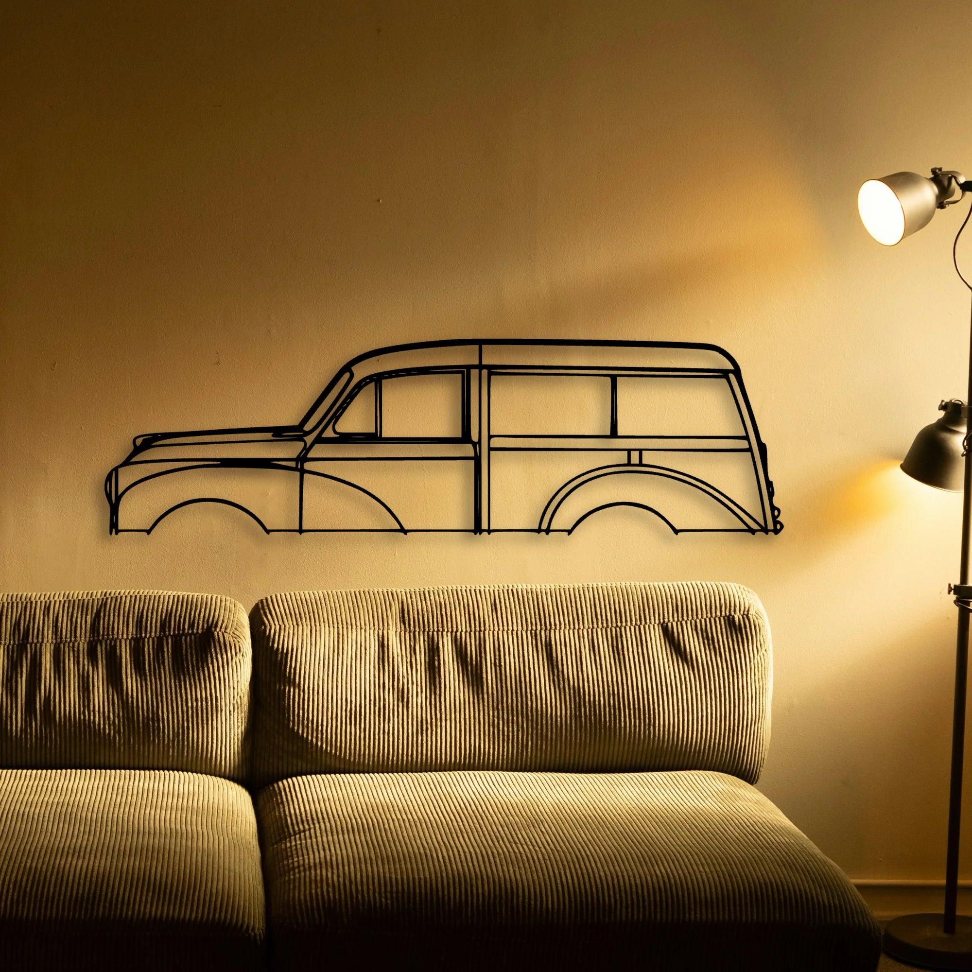 Minor Traveller 1965 Classic Silhouette Metal Wall Art - Automotive Garage Decor