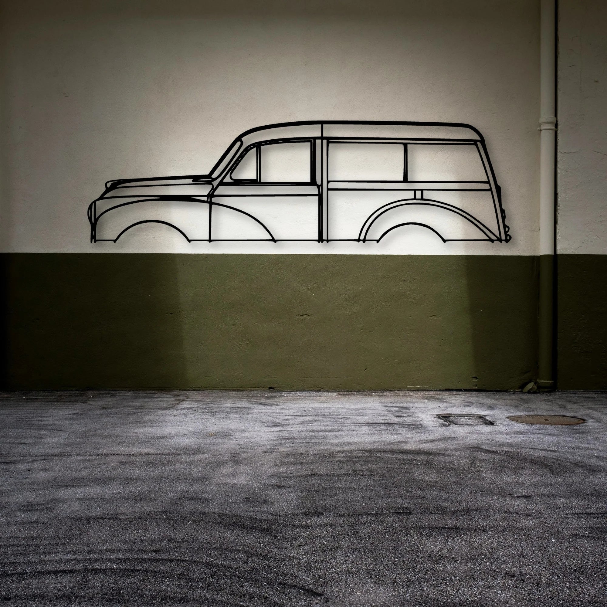 Minor Traveller 1965 Classic Silhouette Metal Wall Art - Automotive Garage Decor