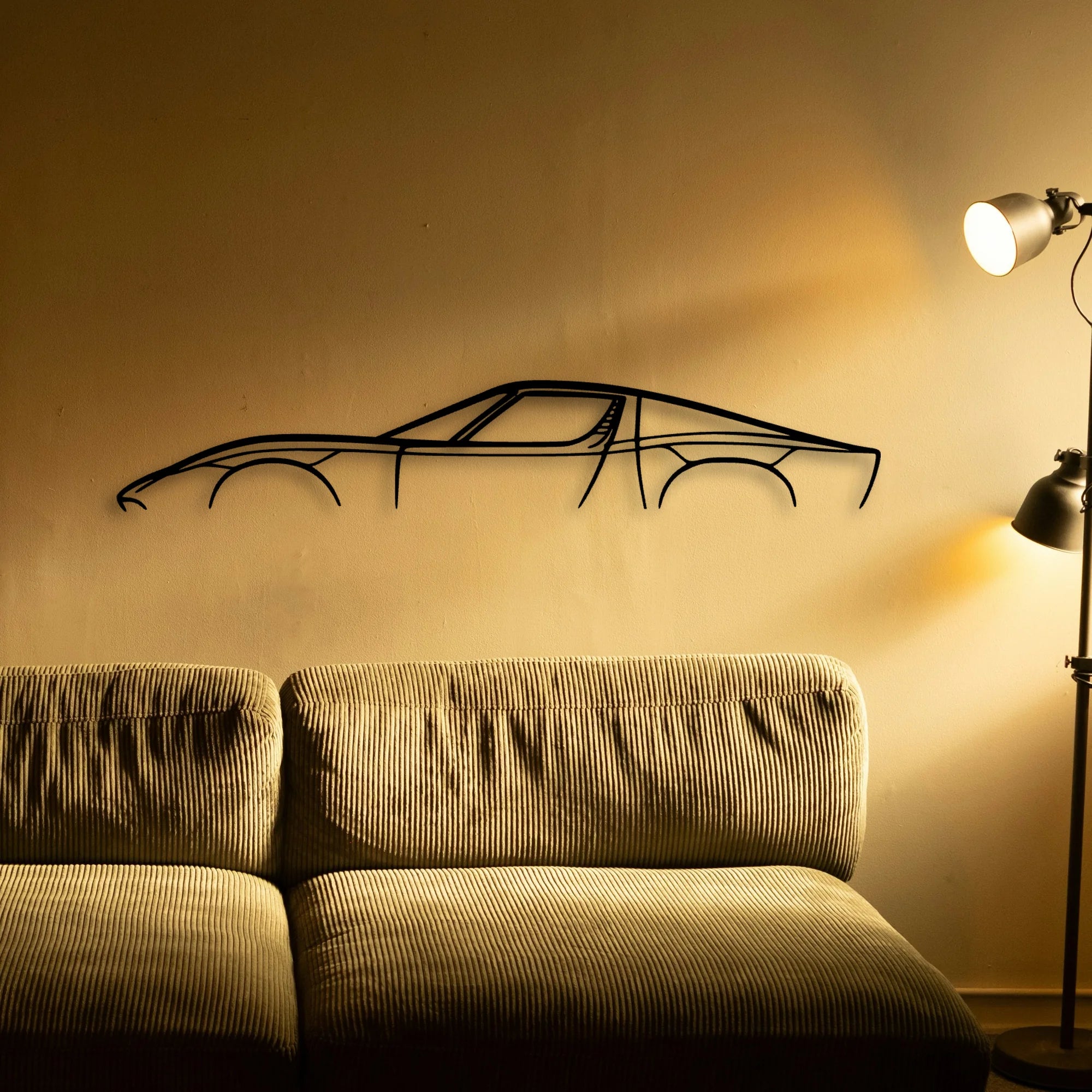 Miura Classic Silhouette Metal Wall Art - Automotive Garage Decor