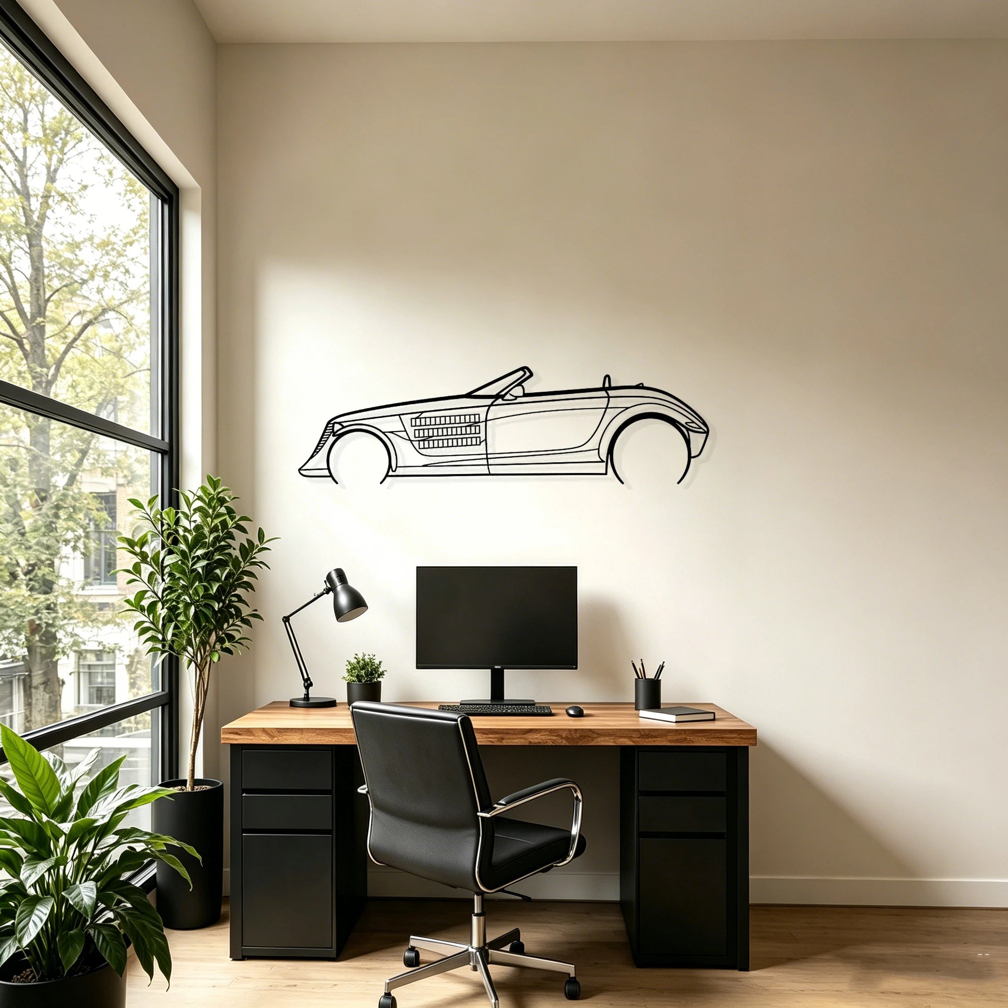 Prowler Detailed Silhouette Metal Wall Art - Classic Car Garage Decor
