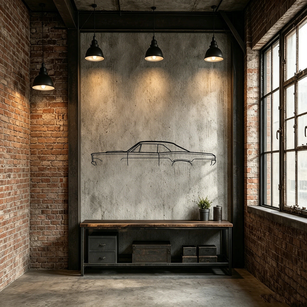 1966 GTO Classic Silhouette Metal Wall Art - Classic Car Garage Decor