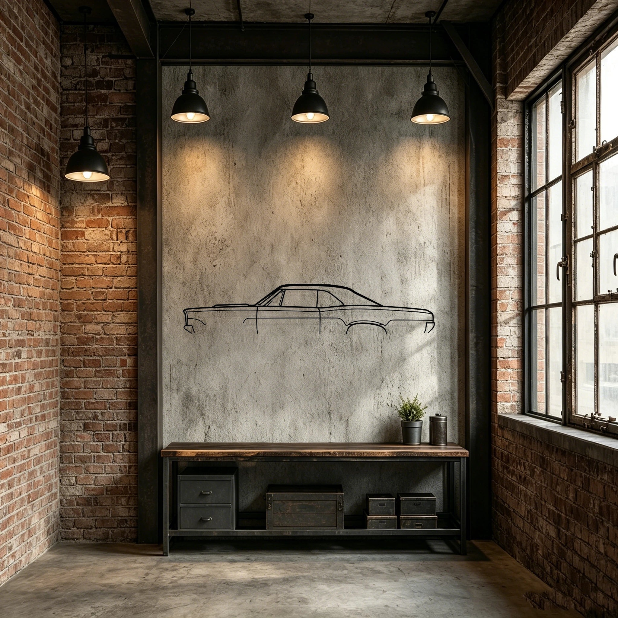 1966 GTO Classic Silhouette Metal Wall Art - Classic Car Garage Decor