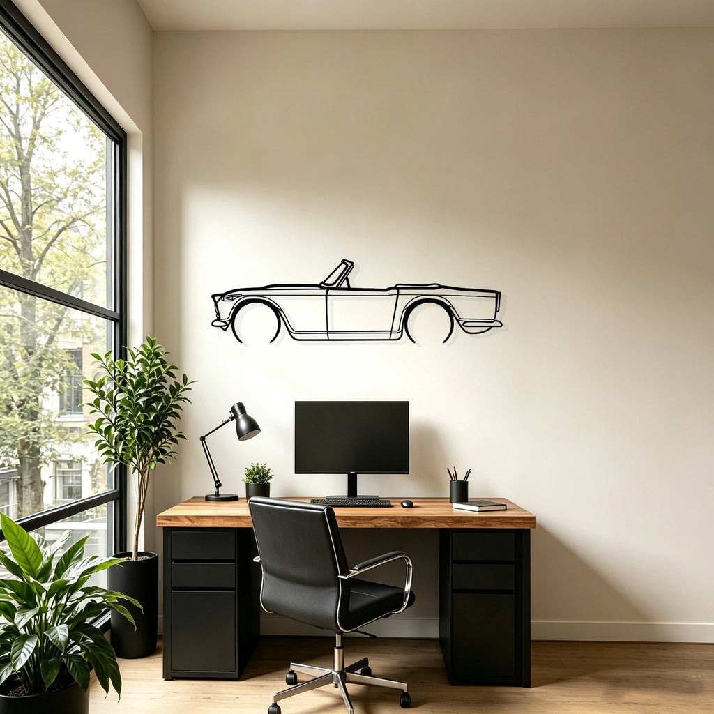 TR4A IRS Detailed Silhouette Metal Wall Art - Classic Car Garage Decor