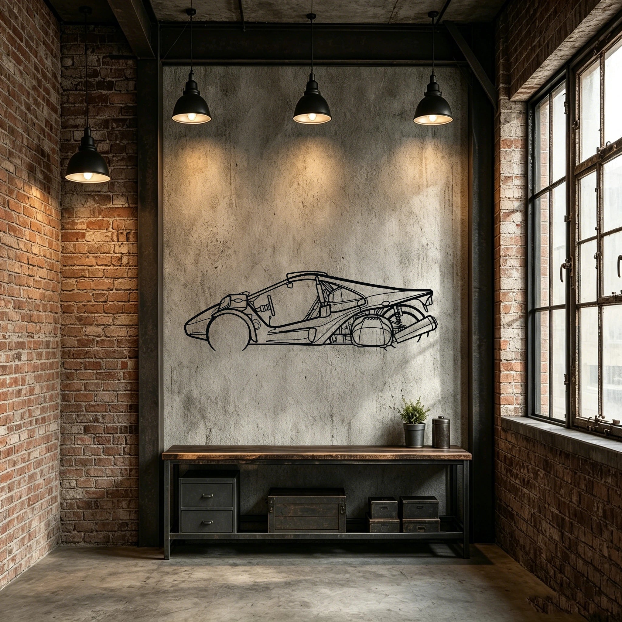2022 Trex Detailed Silhouette Metal Wall Art - Classic Car Garage Decor