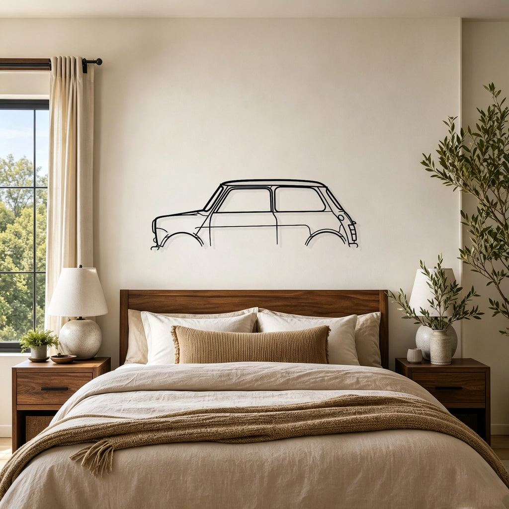 Mini Classic Silhouette Metal Wall Art - Classic Car Garage Decor
