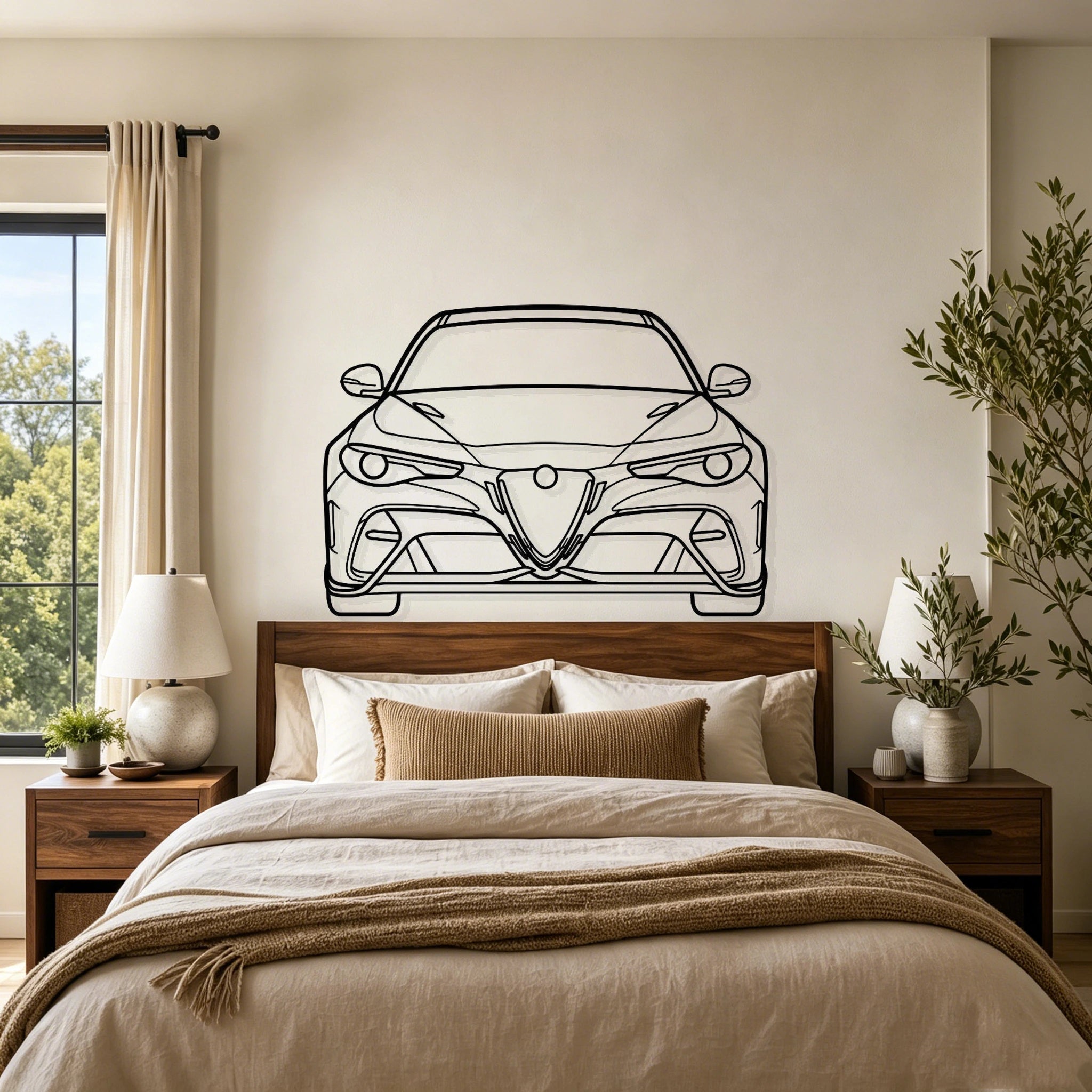 2020 Giulia GTAm Front Silhouette Metal Wall Art - Classic Car Garage Decor