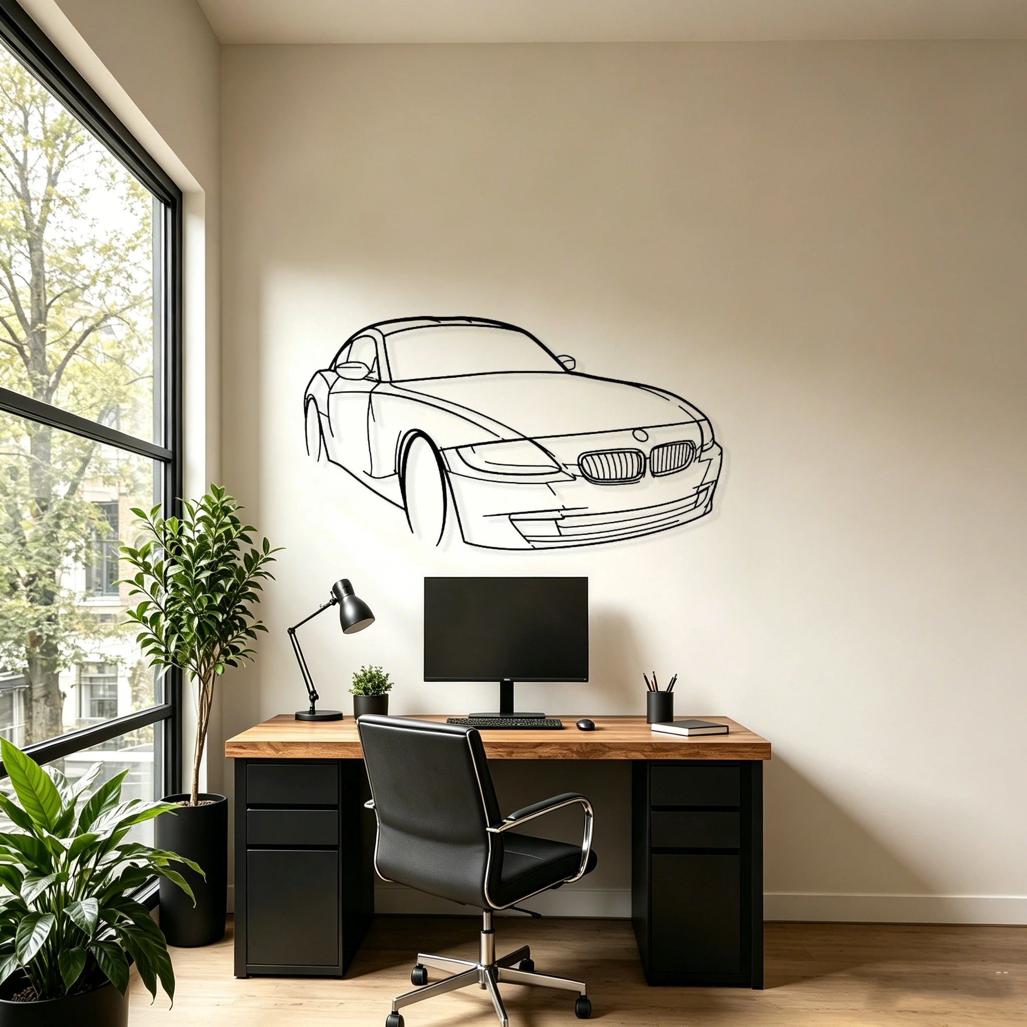 E86 Z4 Angled View Metal Wall Art - Classic Car Garage Decor