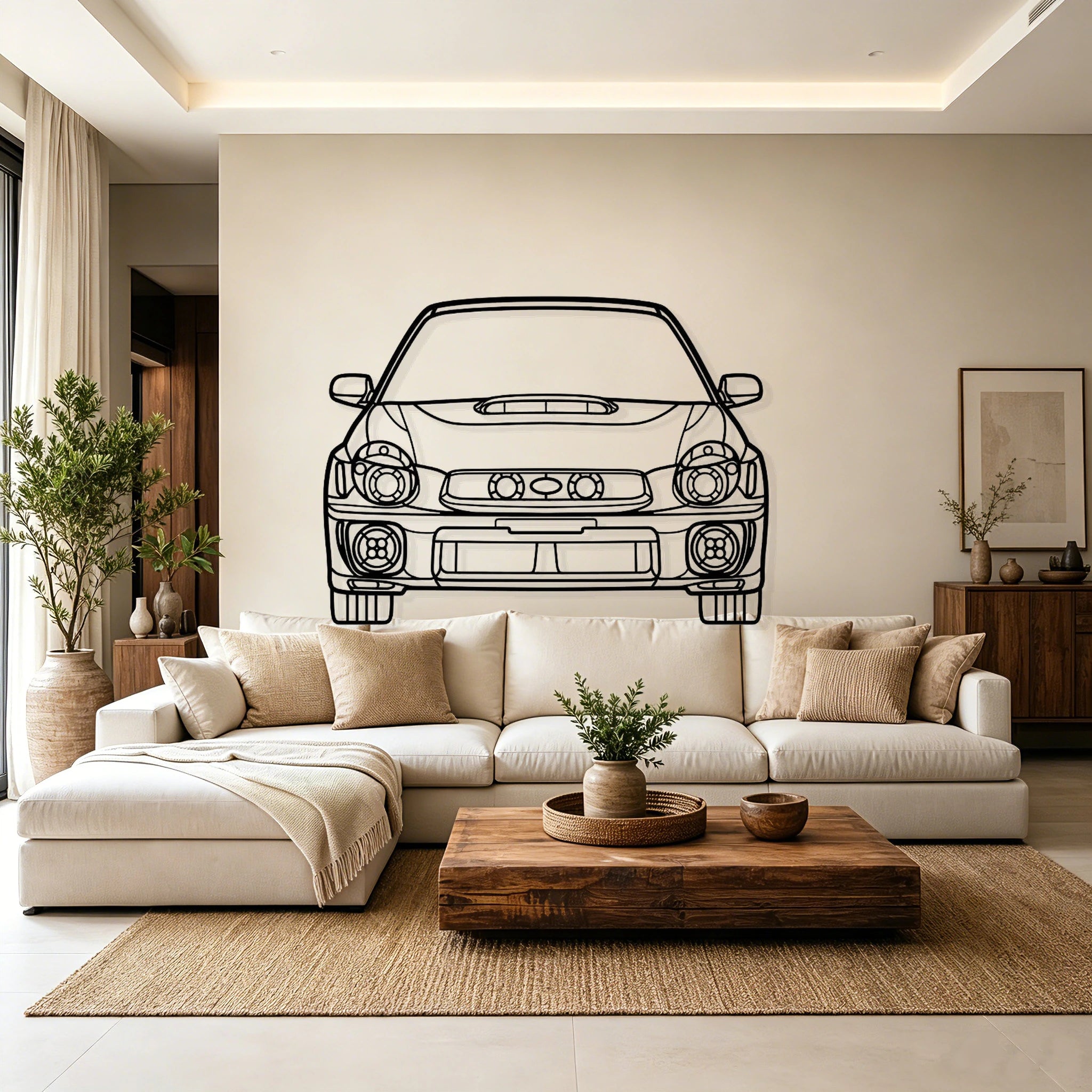 2002 WRX Front View Metal Wall Art - Classic Car Garage Decor