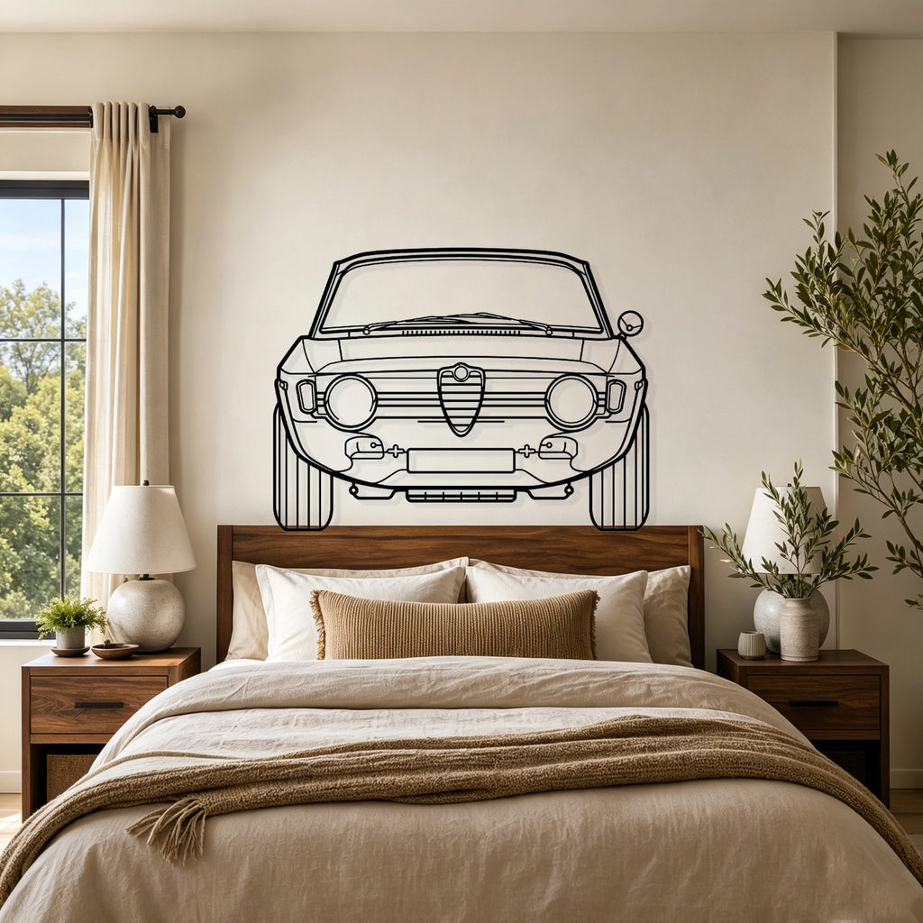 1967 Giulia Front View Metal Wall Art - Classic Car Garage Decor