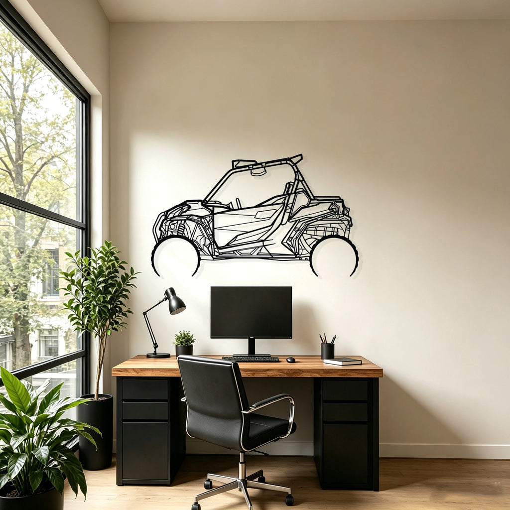 Can Am Maverick 1000R Detailed Silhouette Metal Wall Art - Classic Car Garage Decor