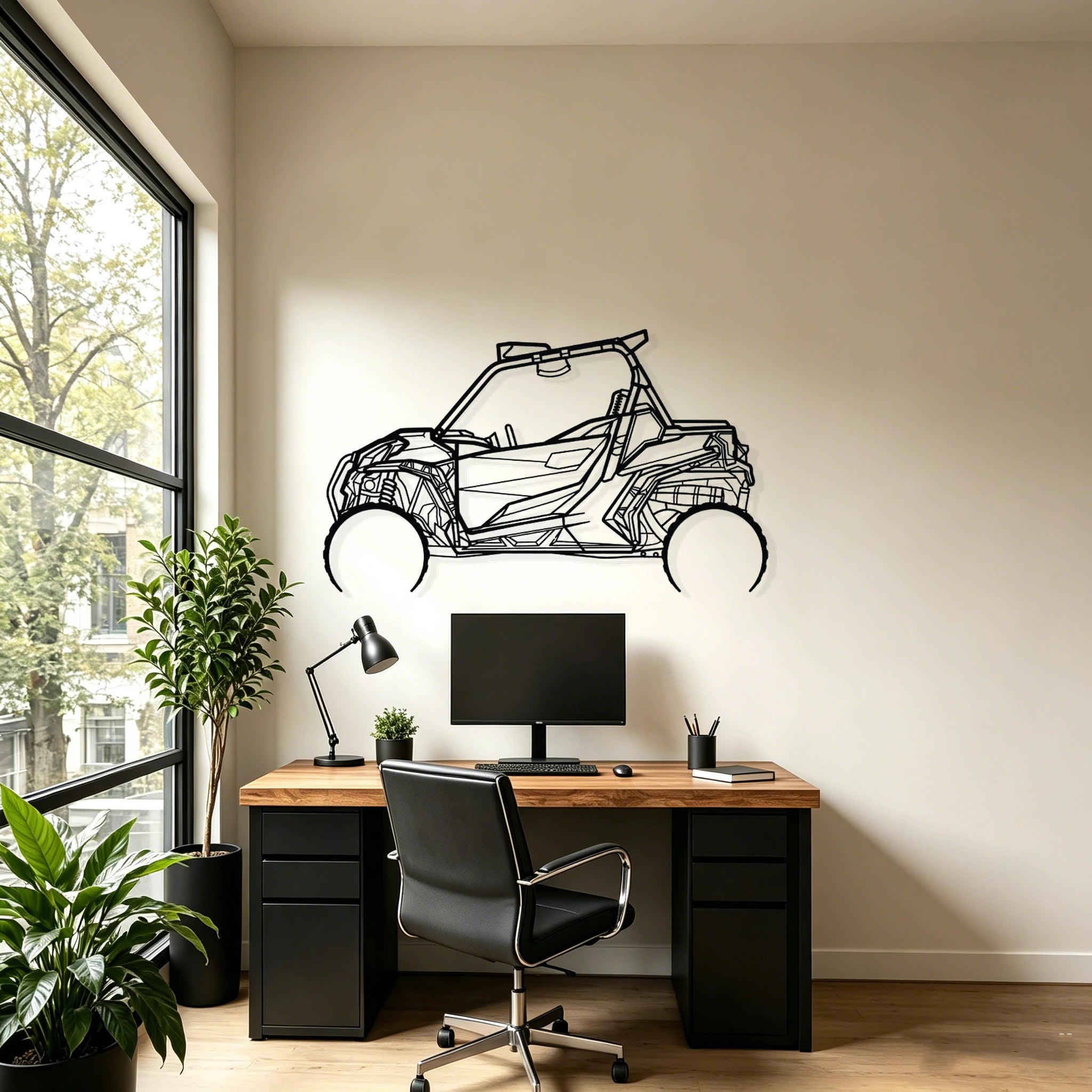 Can Am Maverick 1000R Detailed Silhouette Metal Wall Art - Classic Car Garage Decor