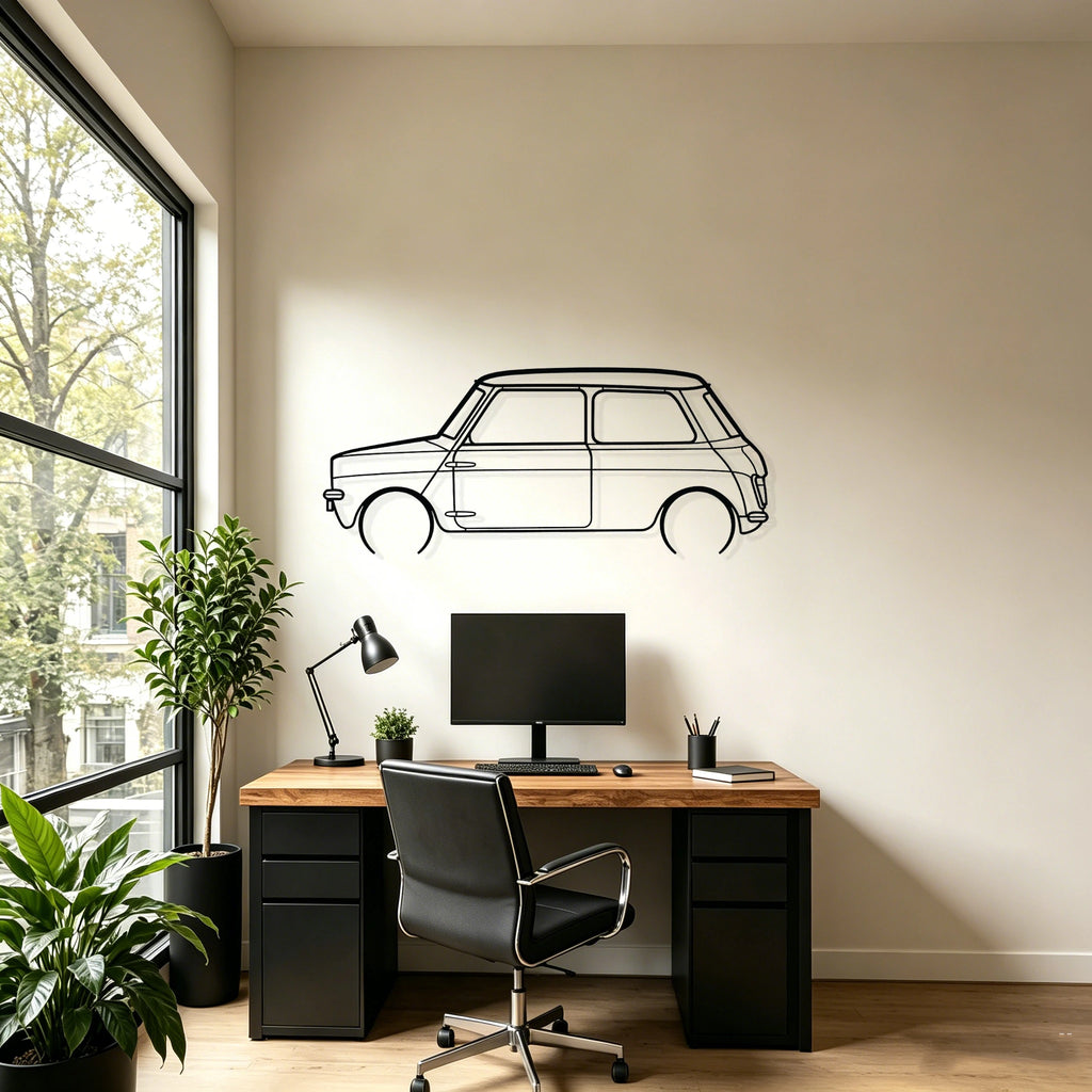Leyland Detailed Silhouette Metal Wall Art - Classic Car Garage Decor