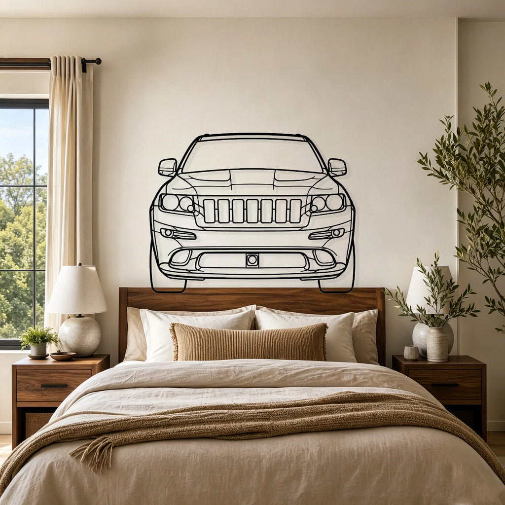 2012 Cherokee SRT8 Front View Metal Wall Art - Classic Car Garage Decor