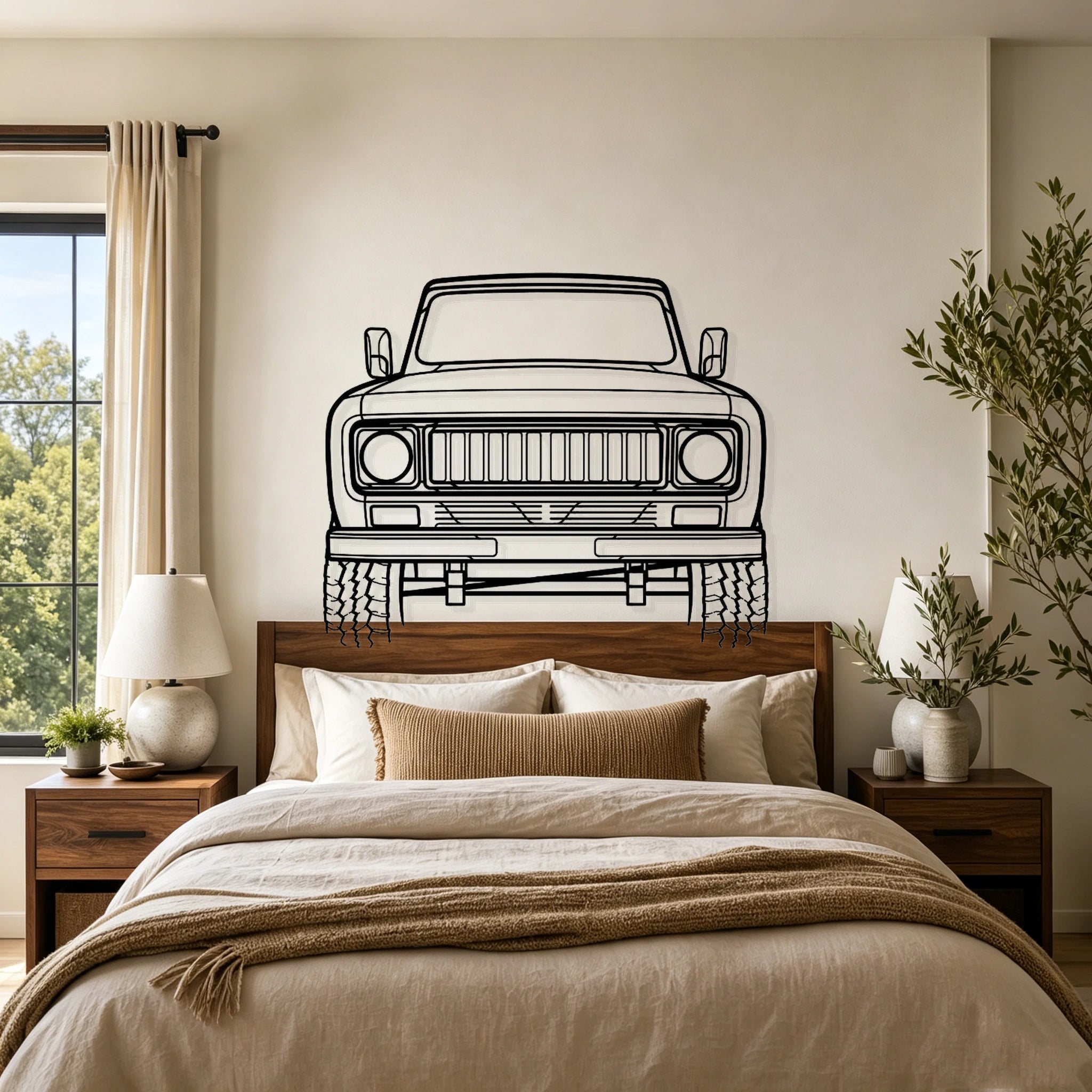 1975 Scout II Front View Metal Wall Art - Classic Car Garage Decor