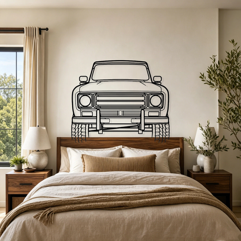 1979 Scout Terra Front View Metal Wall Art - Classic Car Garage Decor