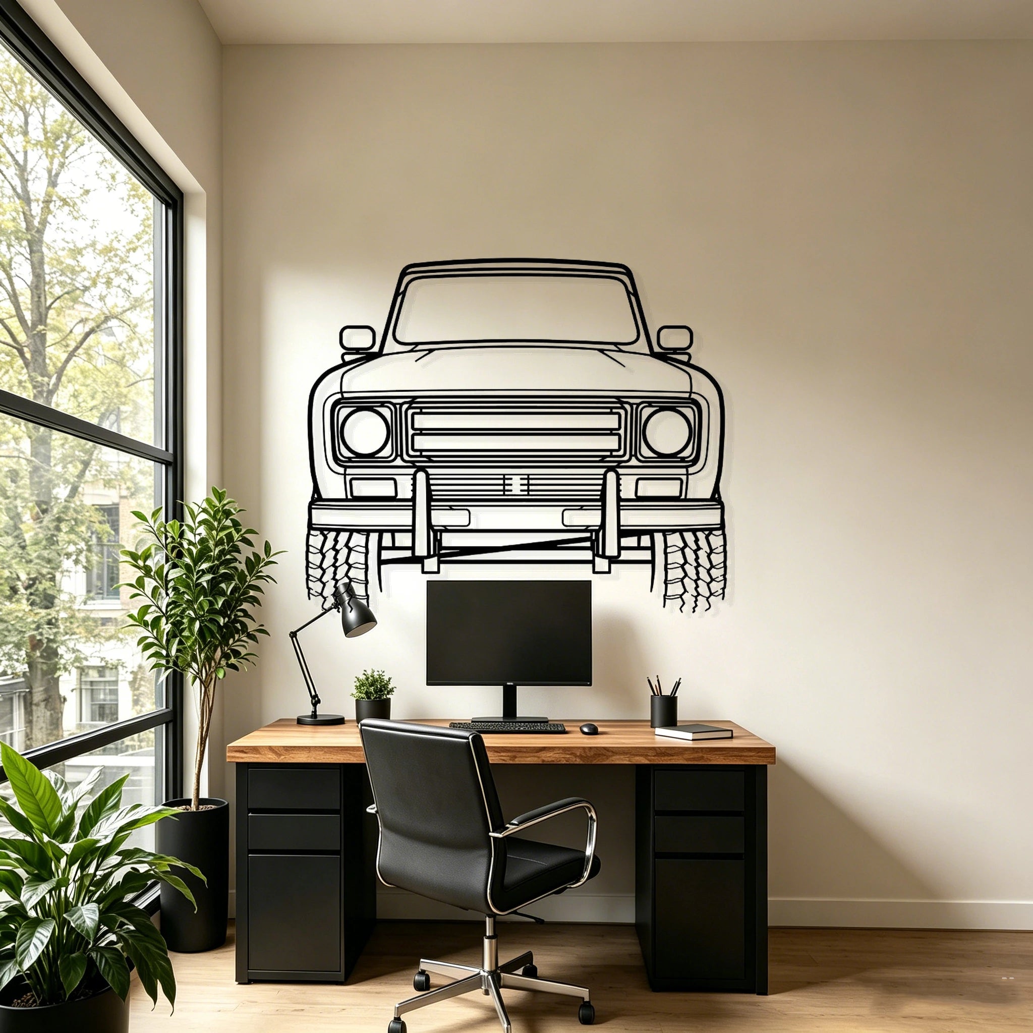 1979 Scout Terra Front View Metal Wall Art - Classic Car Garage Decor