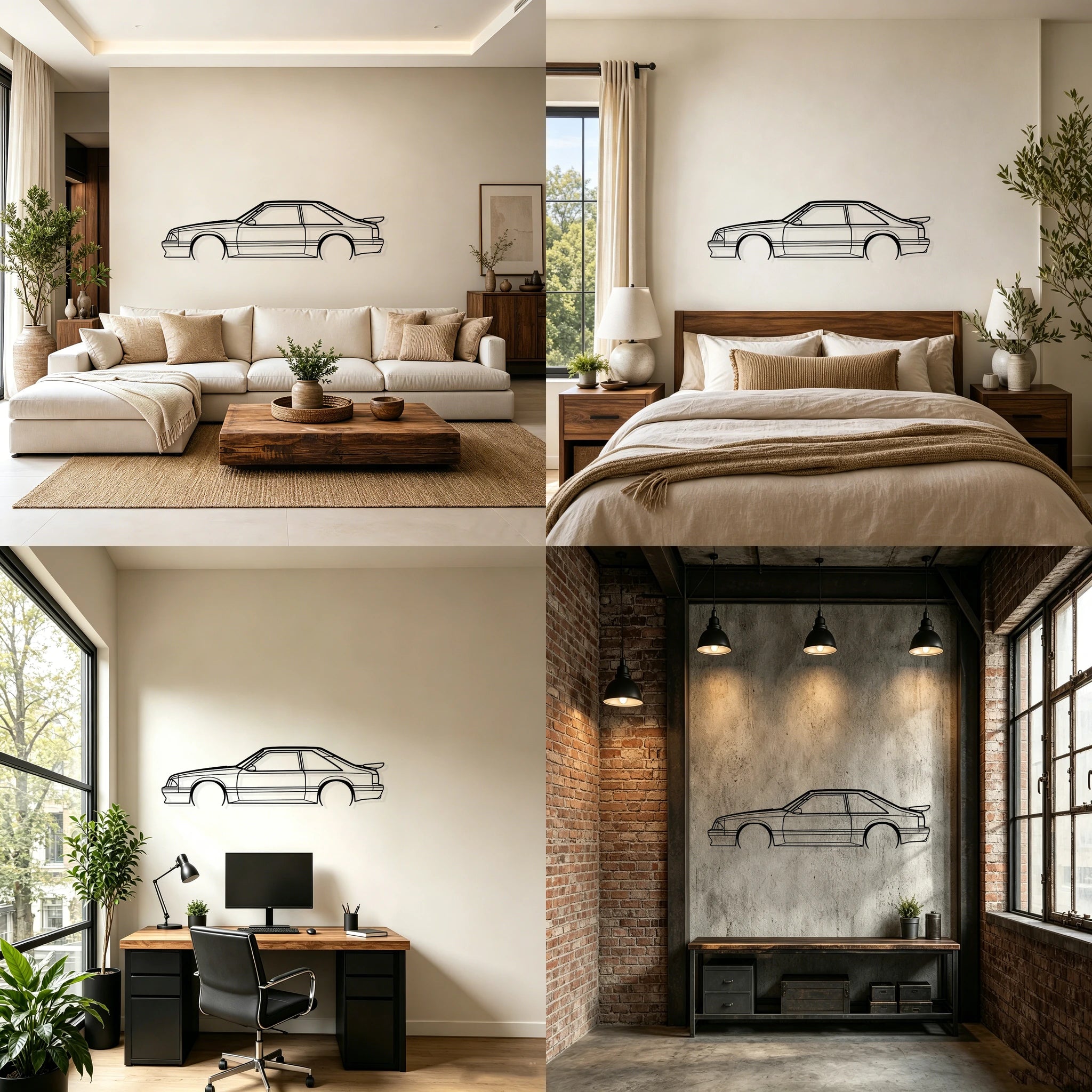 Mustang Saleen Detailed Silhouette Metal Wall Art - Classic Car Garage Decor