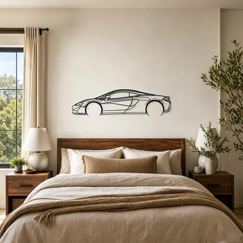 570s Detailed Silhouette Metal Wall Art - Classic Car Garage Decor