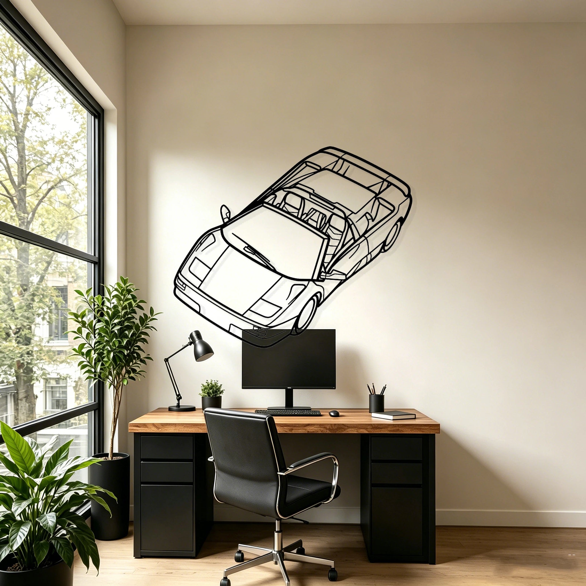 Diablo Top Angled View Metal Wall Art - Classic Car Garage Decor