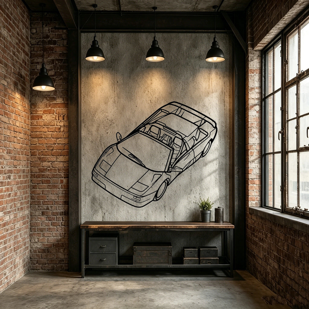 Diablo Top Angled View Metal Wall Art - Classic Car Garage Decor