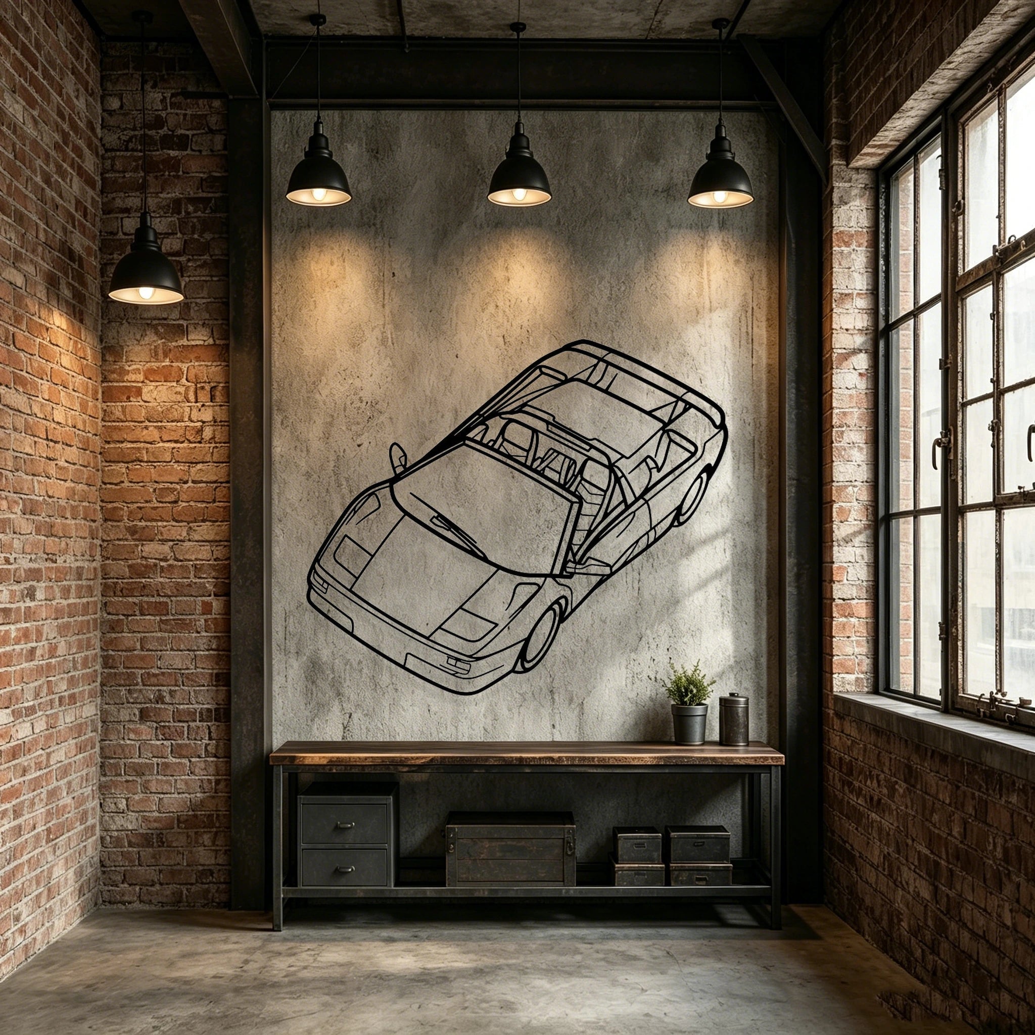 Diablo Top Angled View Metal Wall Art - Classic Car Garage Decor