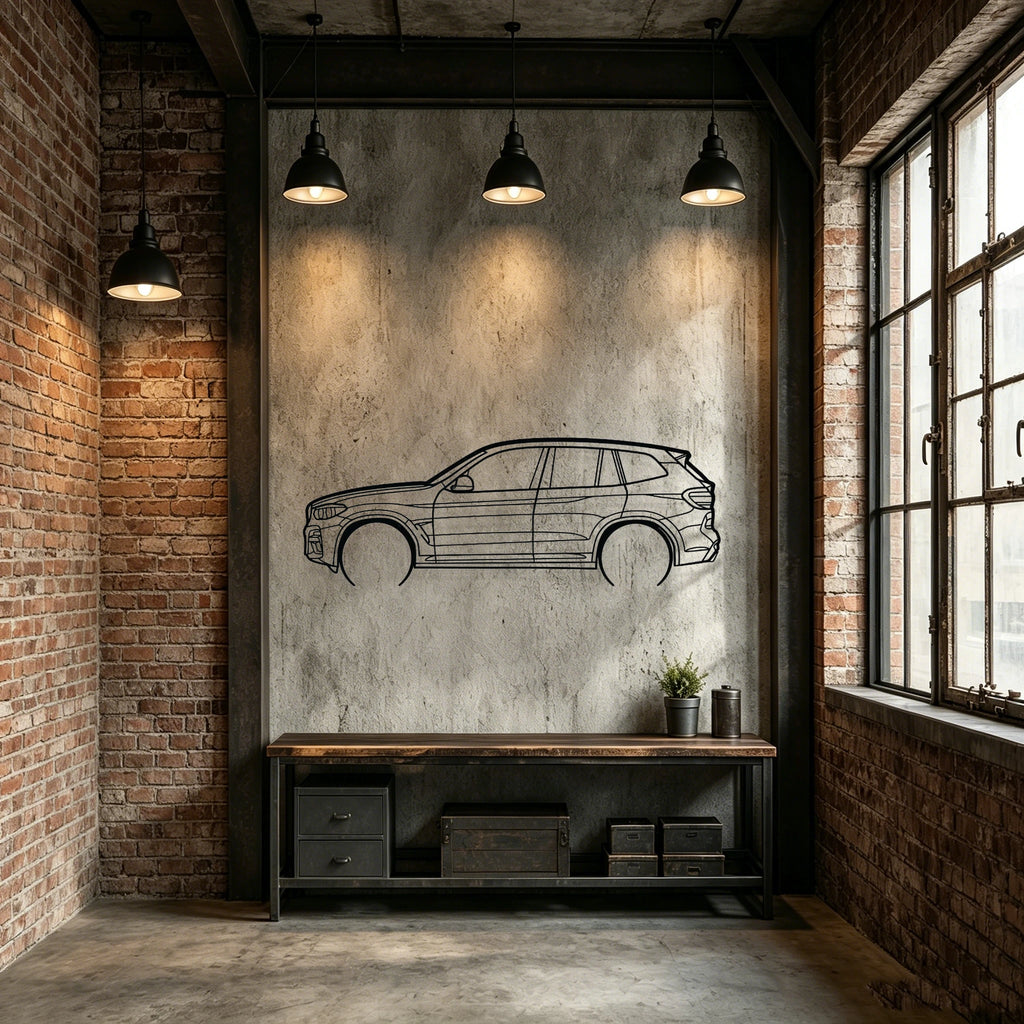 X3 M40i Detailed Silhouette Metal Wall Art - Classic Car Garage Decor