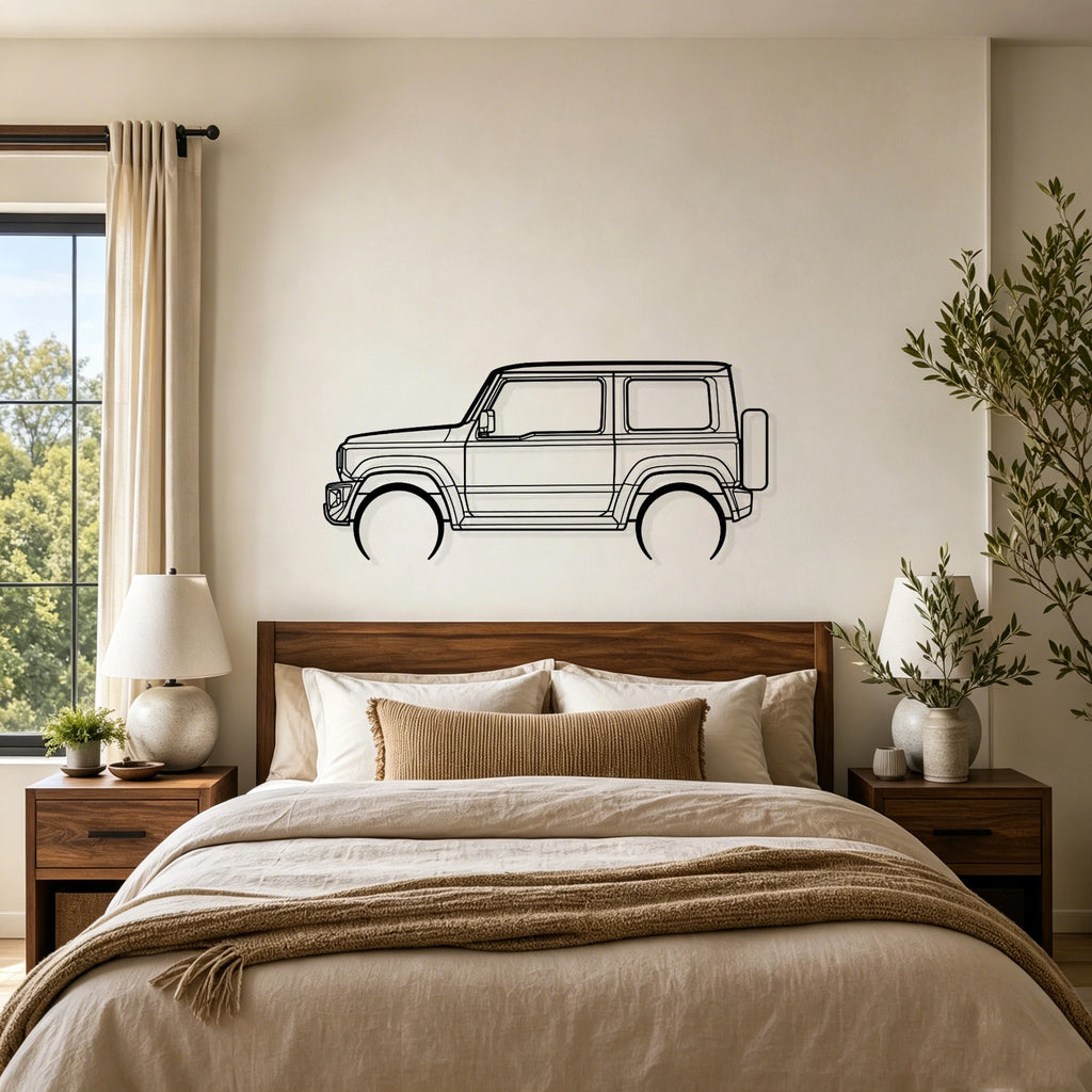 2020 Jimny Detailed Silhouette Metal Wall Art - Classic Car Garage Decor