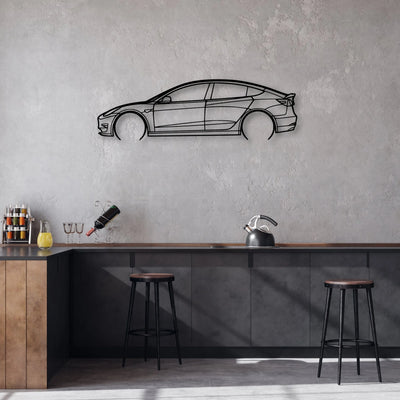 Model 3 2 Classic Silhouette Metal Wall Art - Automotive Garage Decor